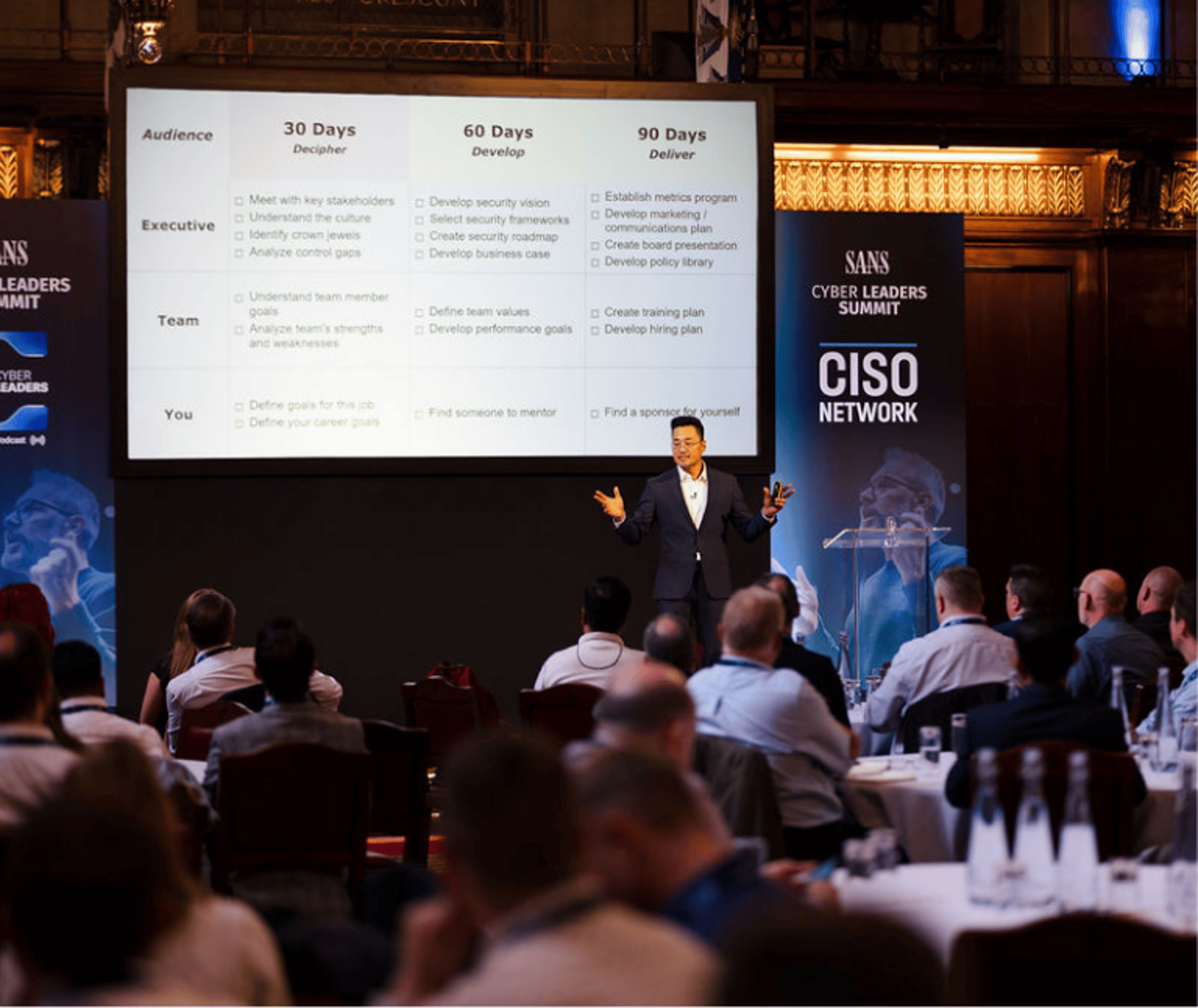 Man on Stage Talking: CPE
