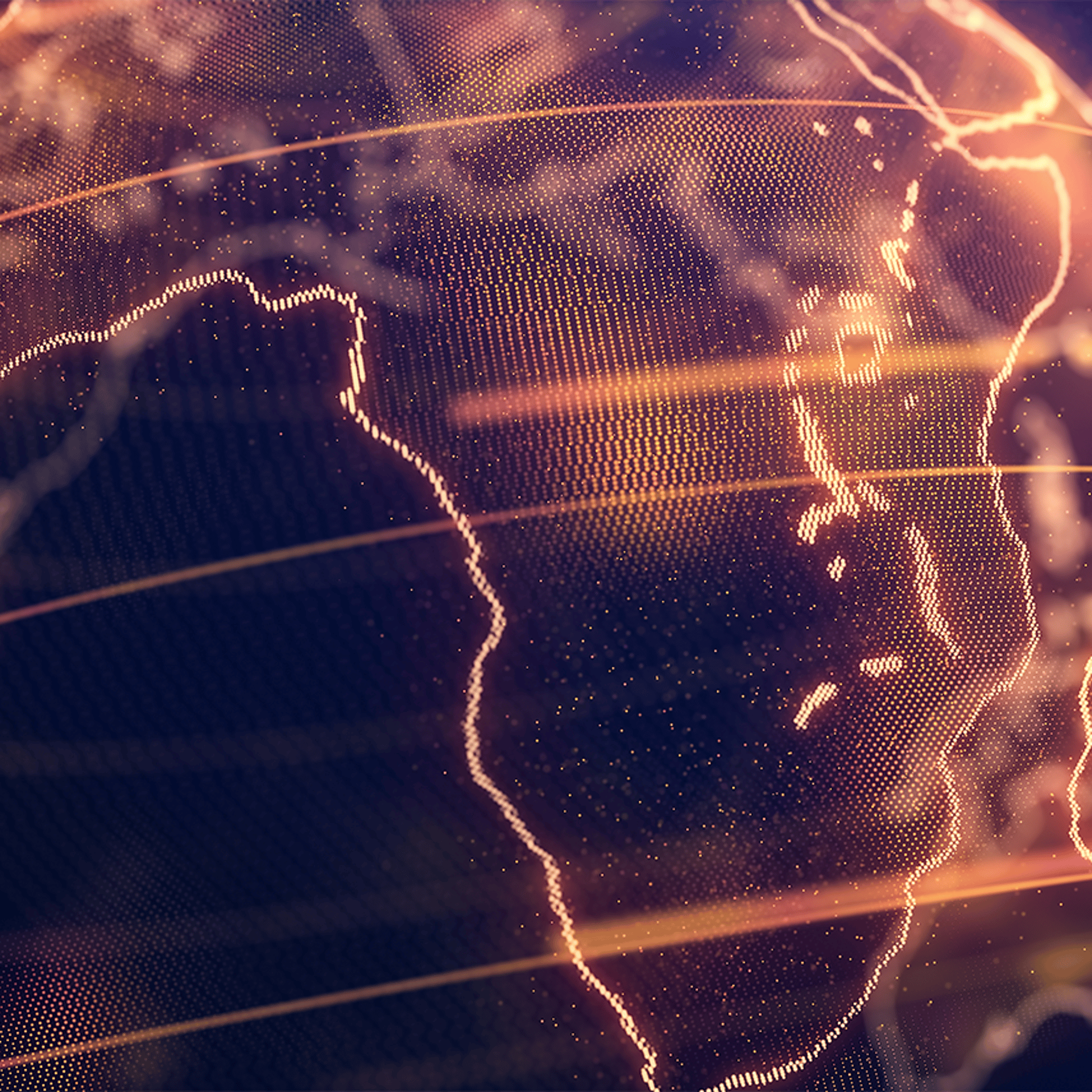 Gold Outline of Africa