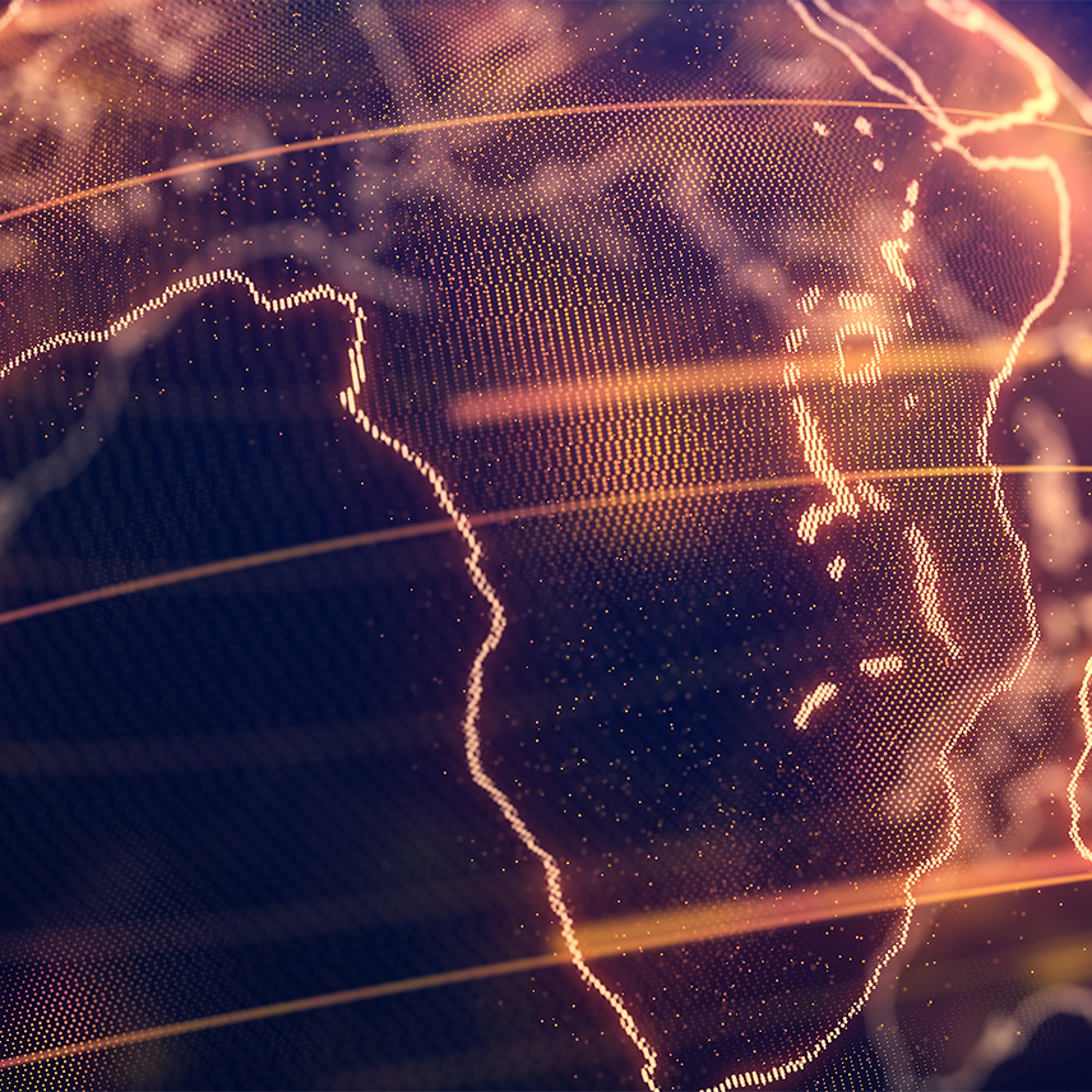 Gold Outline of Africa