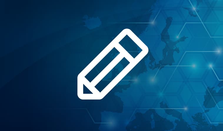 Pencil on Blue Background