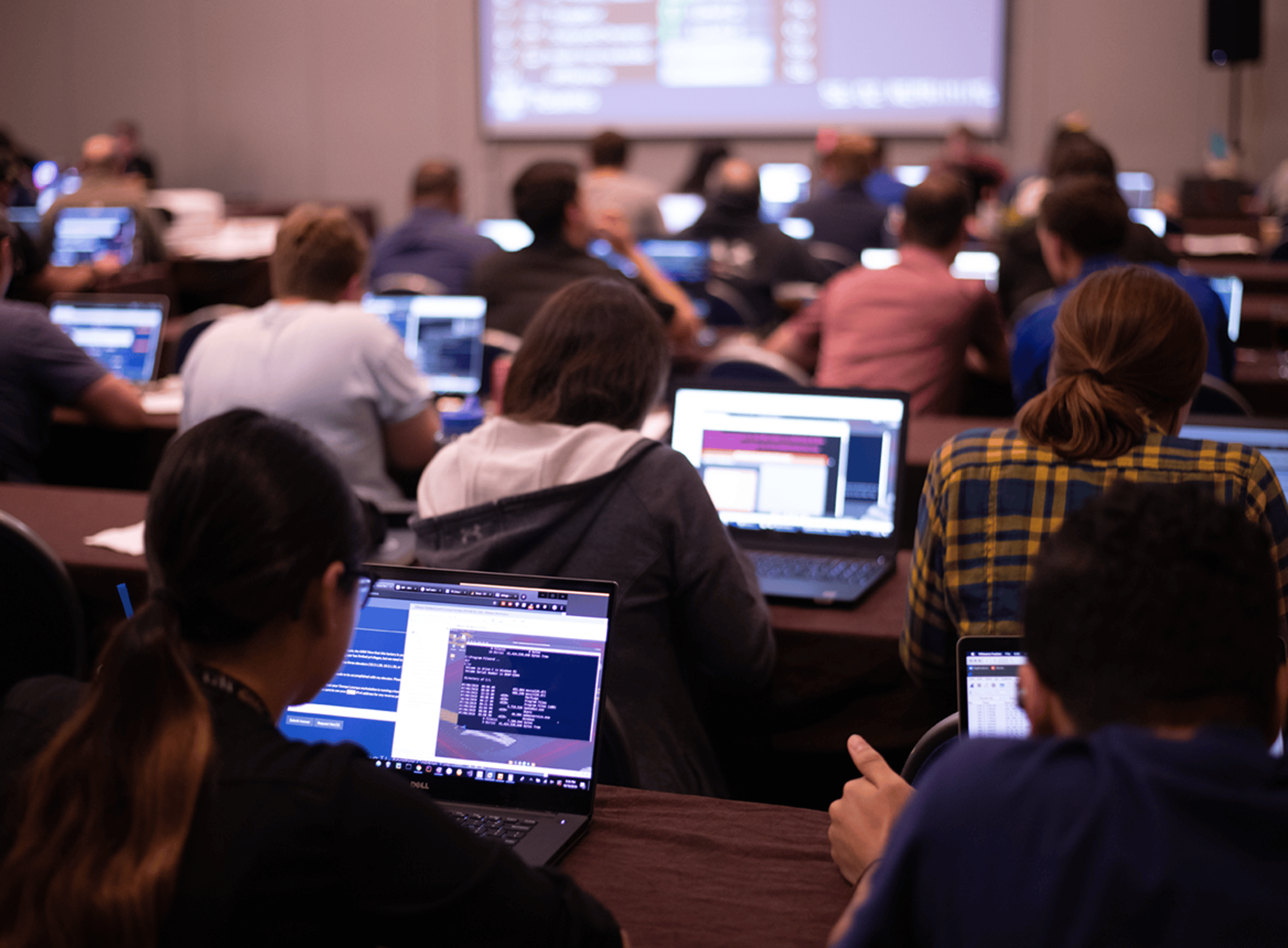 People In A Classroom Working on Laptops