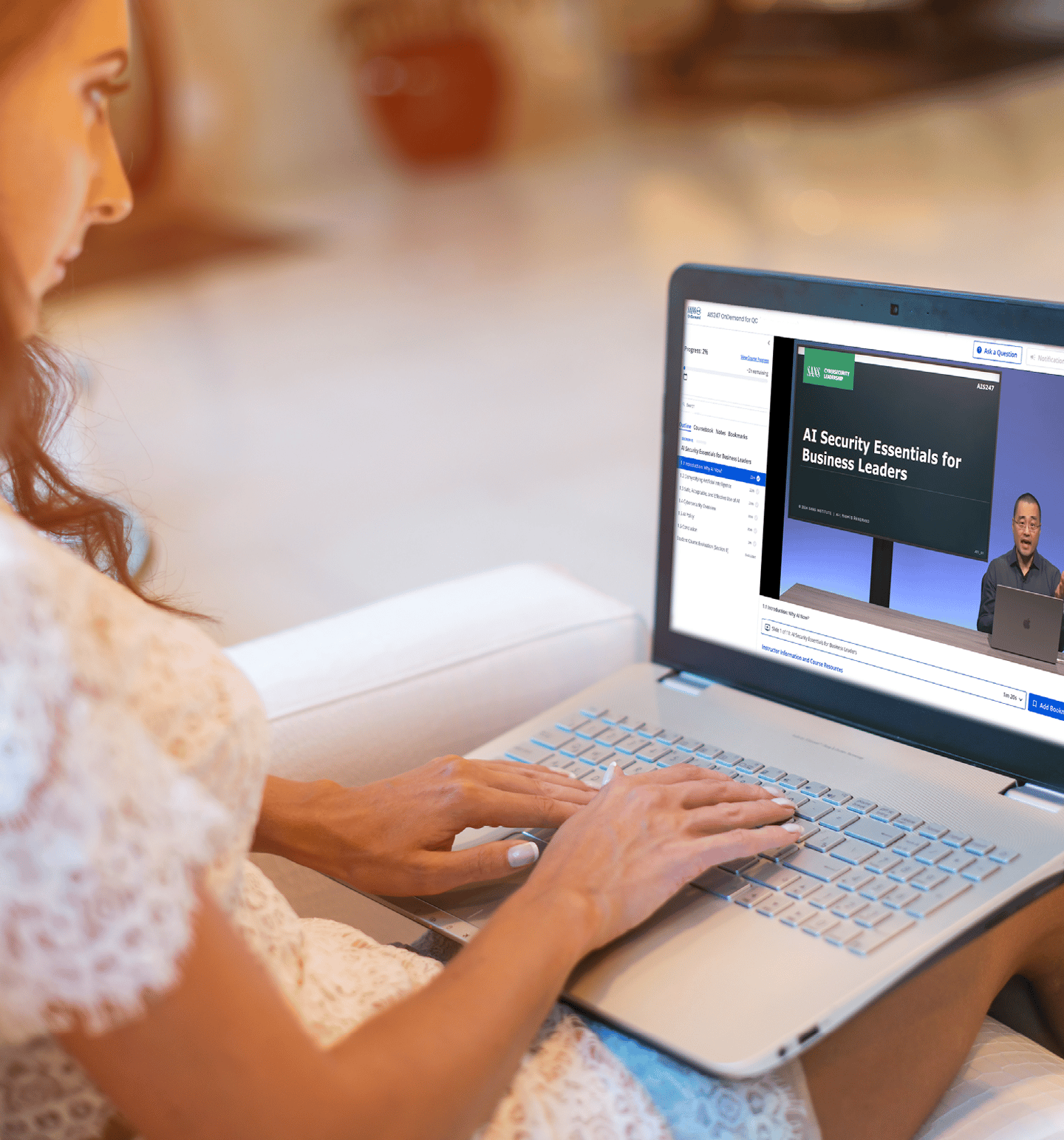 Woman Taking an OnDemand Class