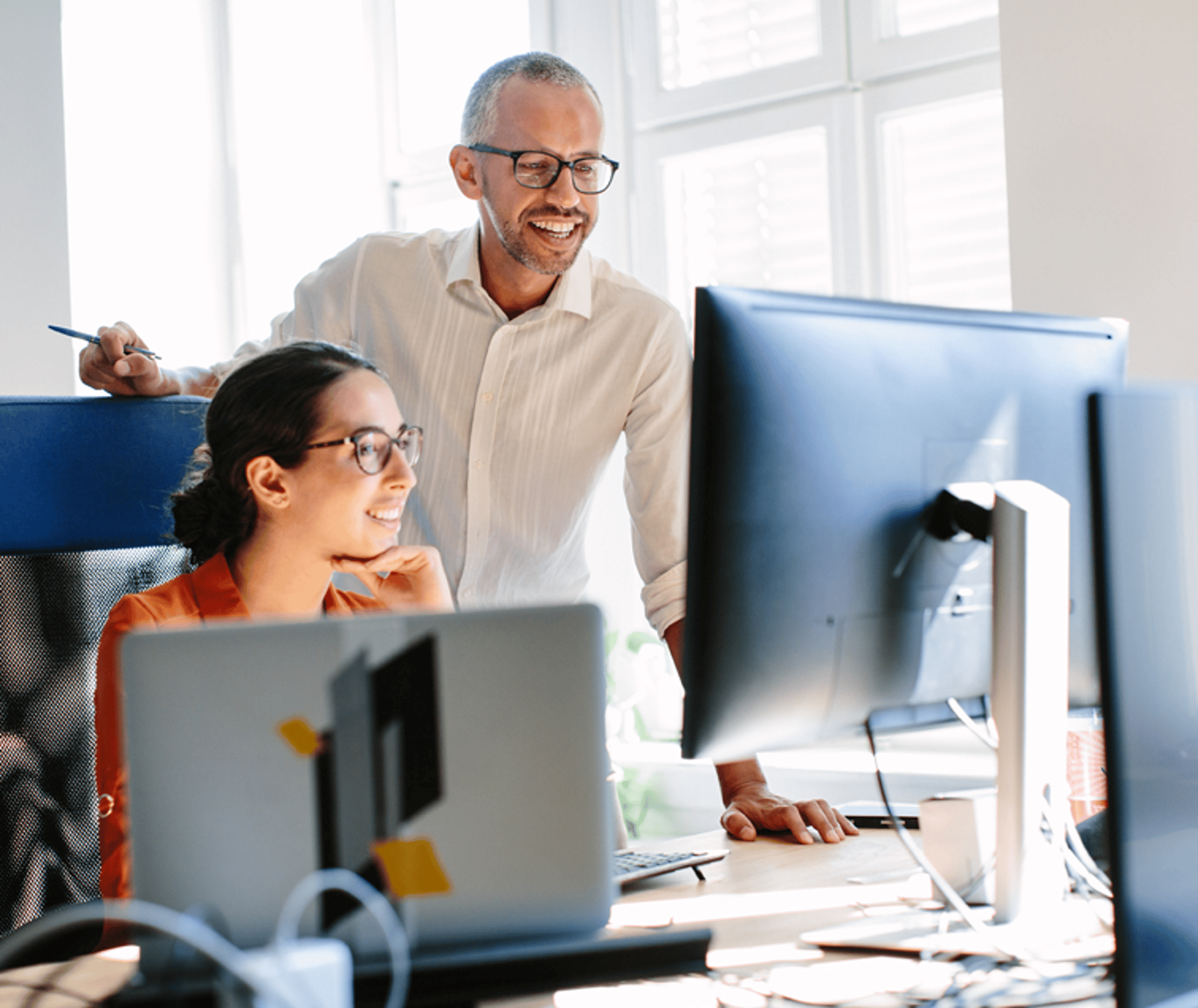 Team Looking at Computer