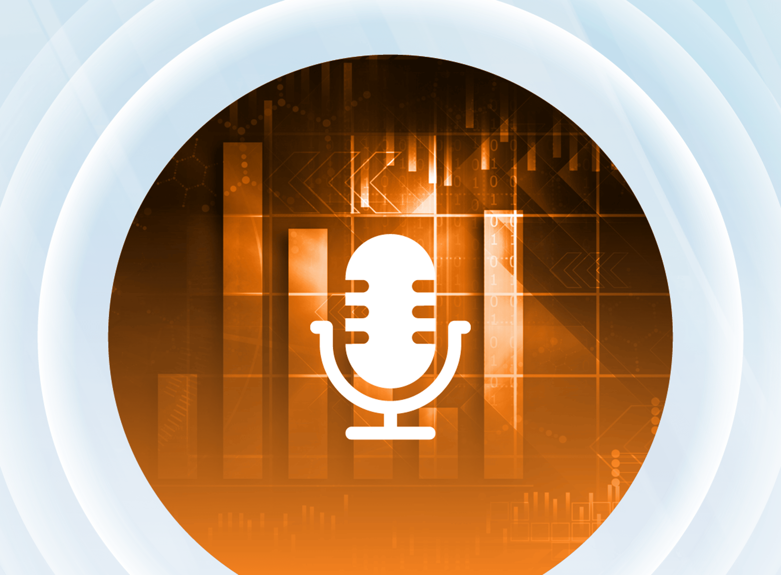 Stylized Microphone Orange Background