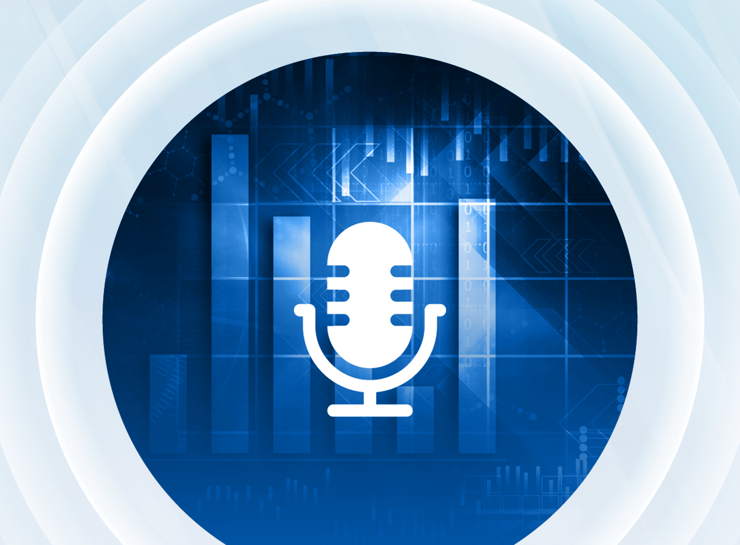 Stylized Microphone Blue Background