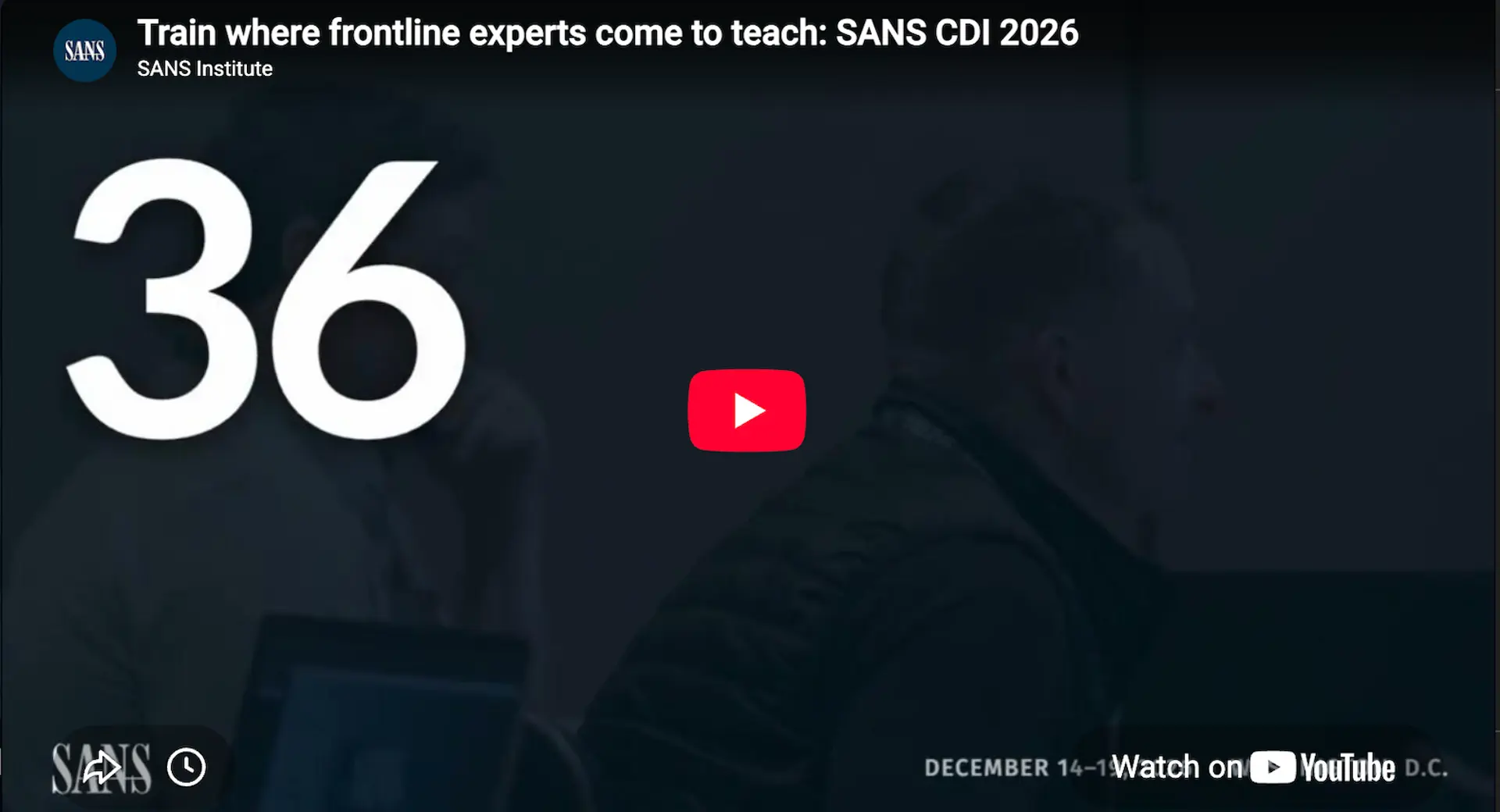 SANS Cyber Defense Initiative® 2026 | Cybersecurity Training