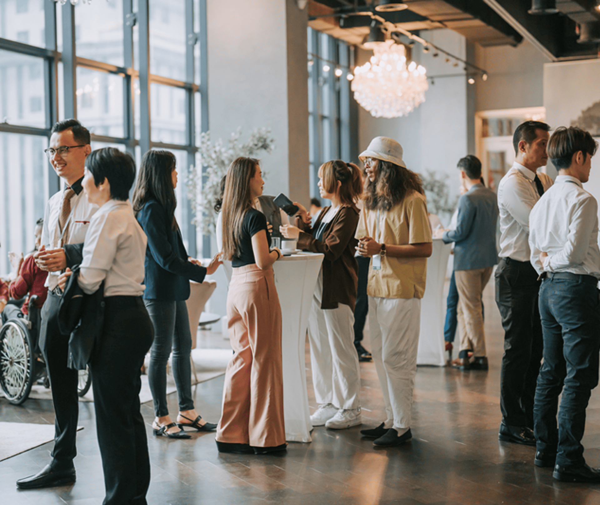People Networking in Large Fancy Venue