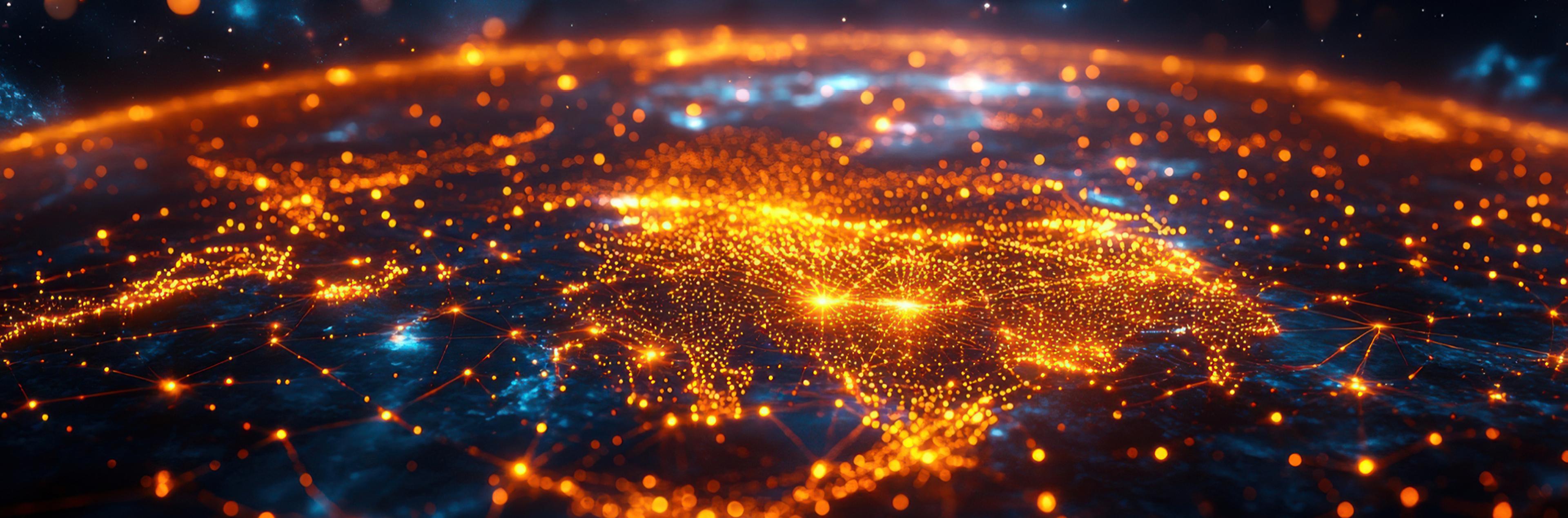 Gold Lights Across Asia