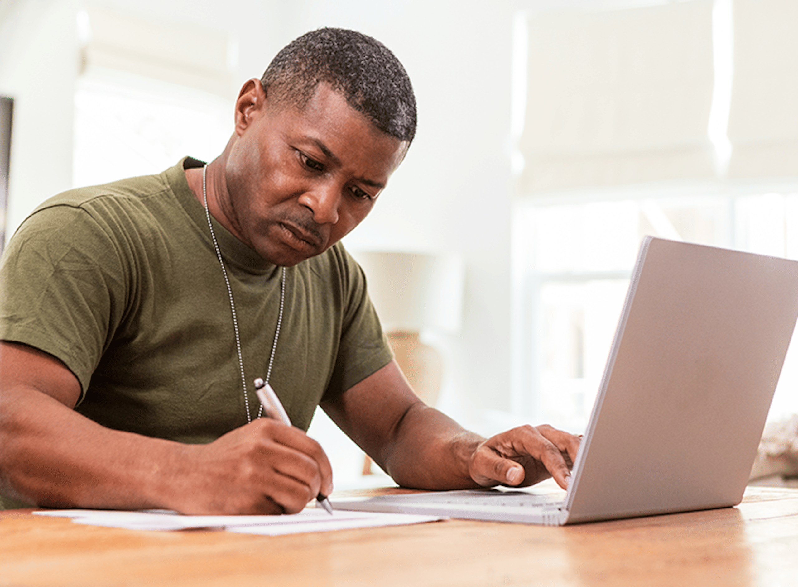 Soldier Taking Notes