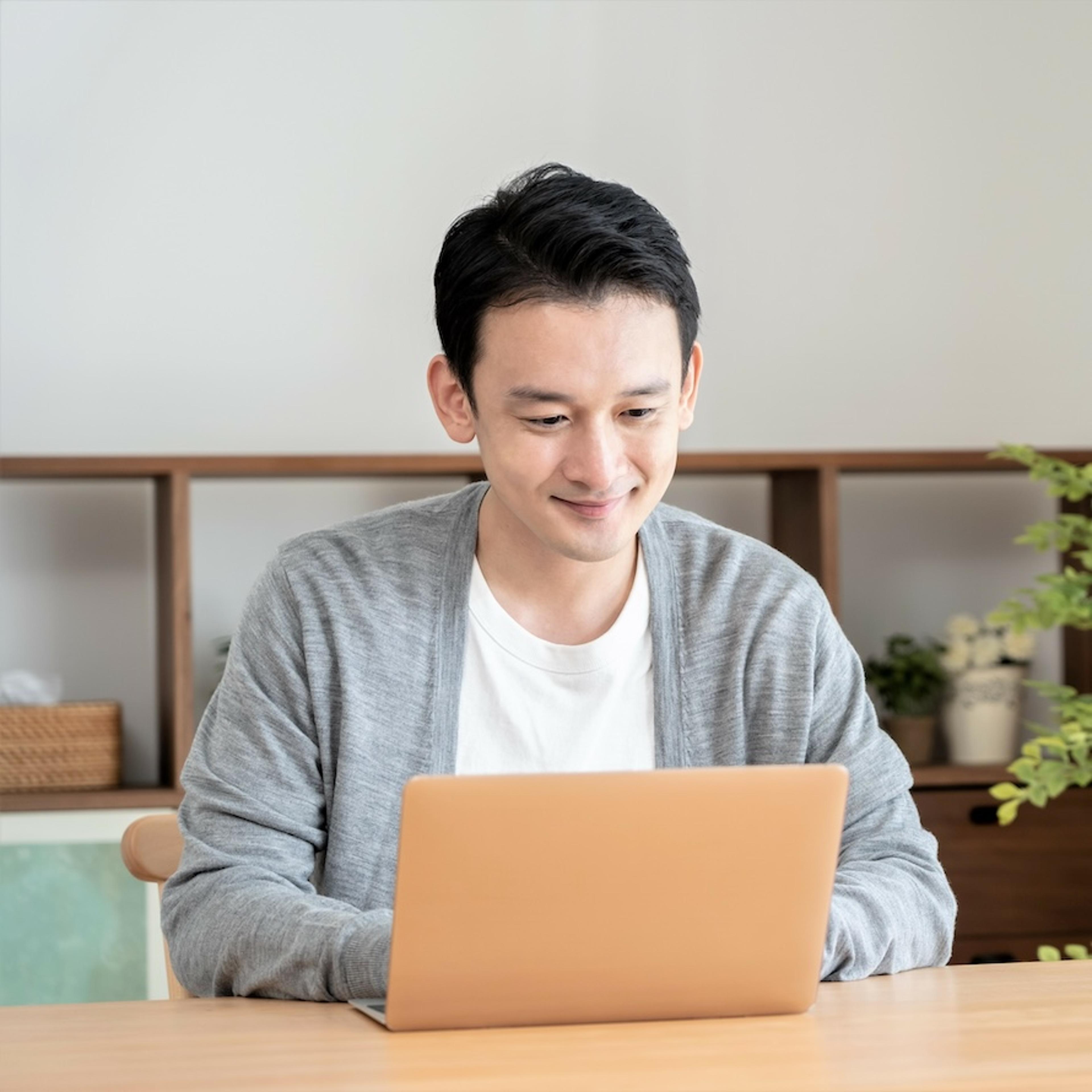 Man Working on Laptop