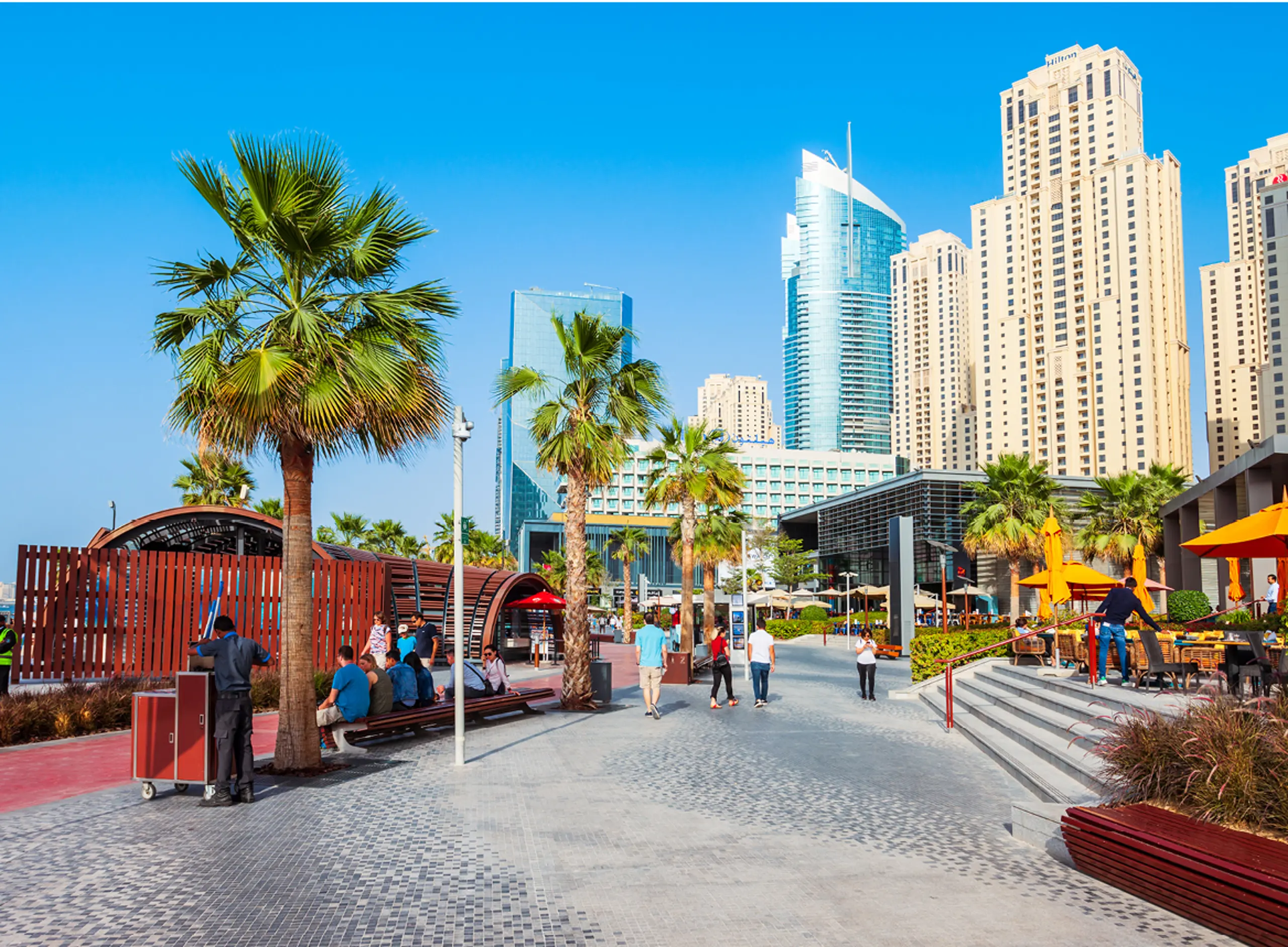 Dubai: People Walking on City Street