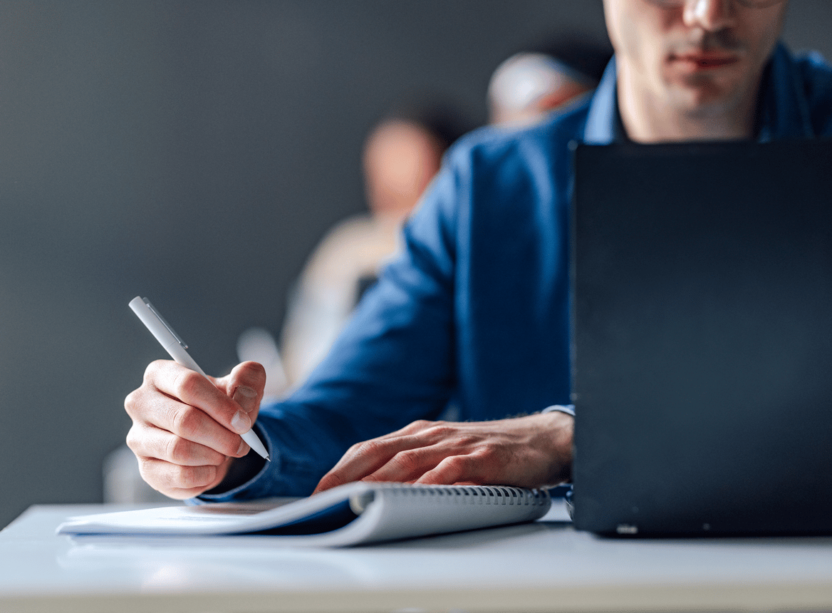 Close Up of Man Taking a Test