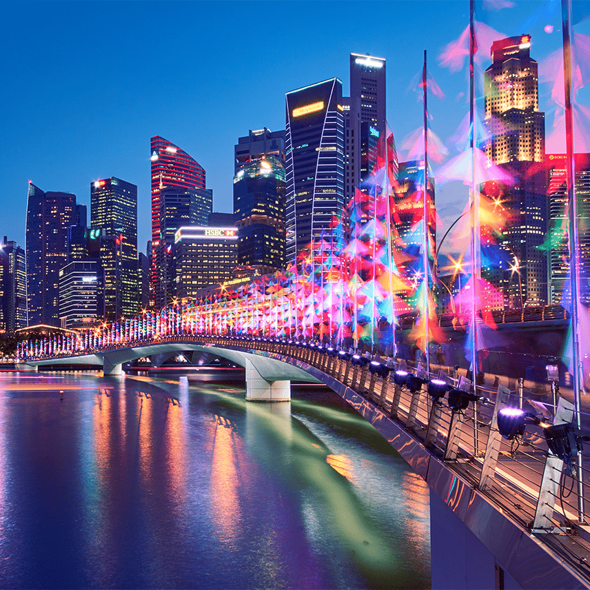 Singapore, Skyscrapers and Bright Colors