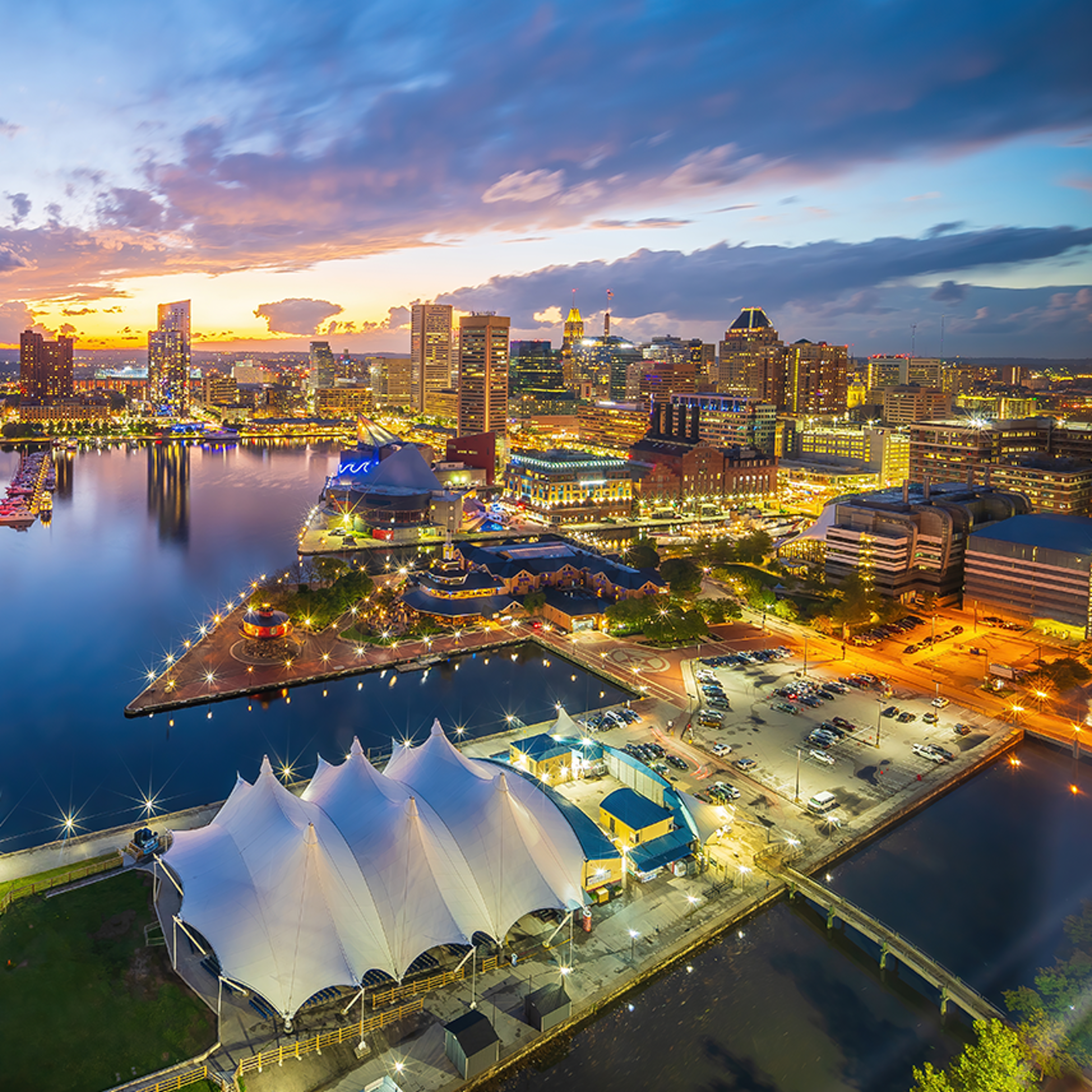 Baltimore: Overhead Shot of City