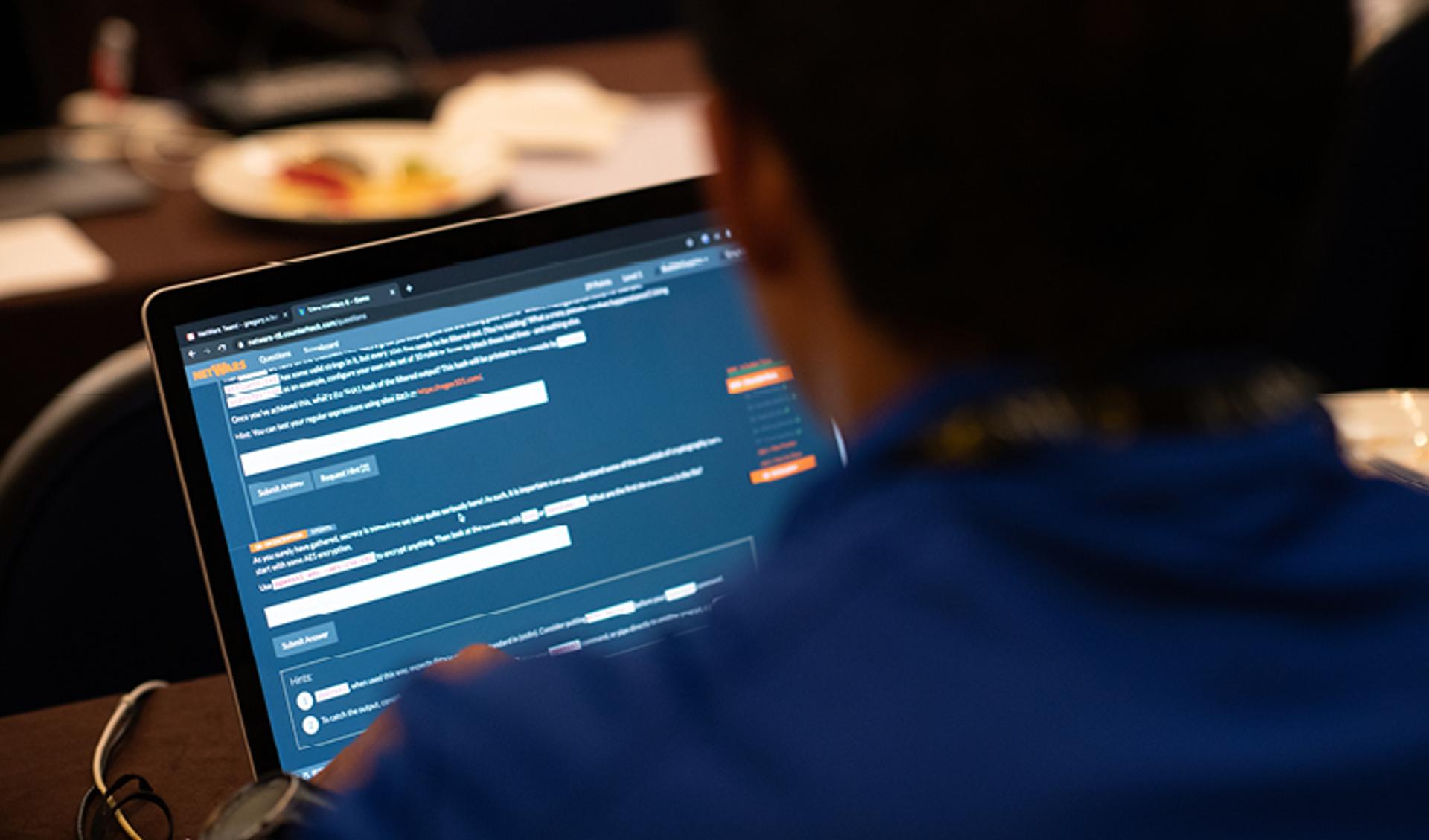 Close Up of a Laptop Screen During NetWars