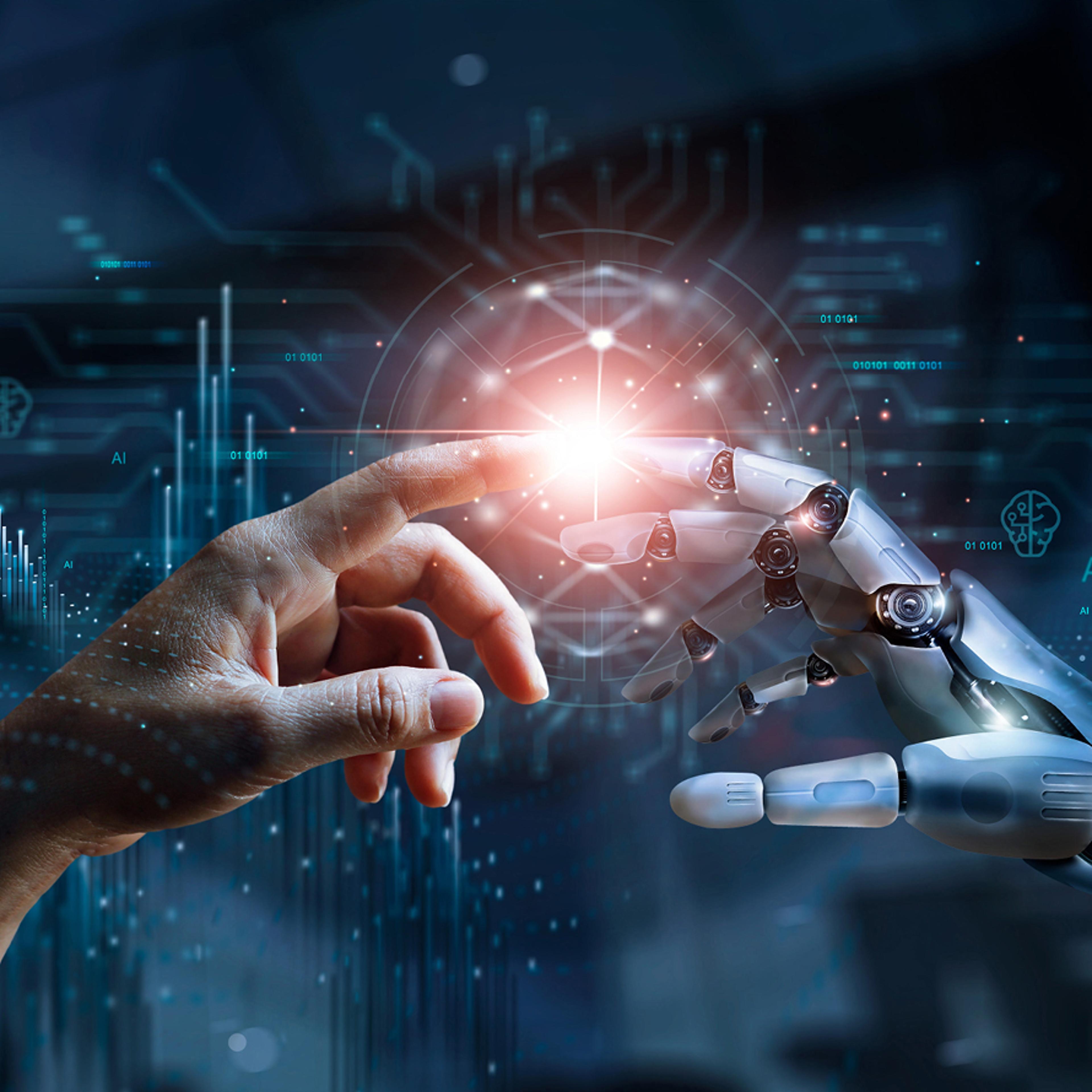 Human Finger Touching Robot Finger