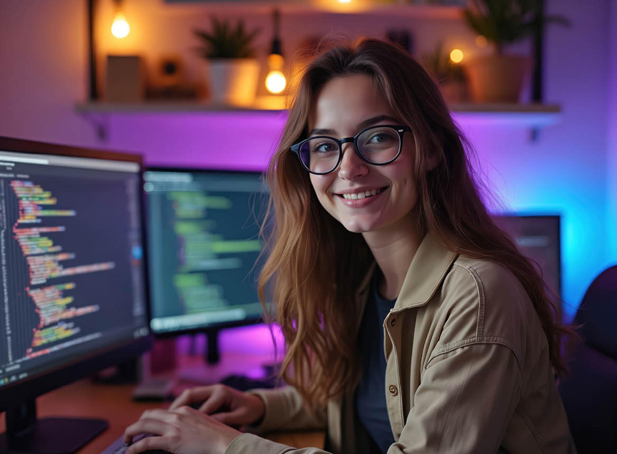 Smiling Female with Glasses