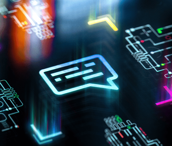 Glowing Text Bubble on Surface