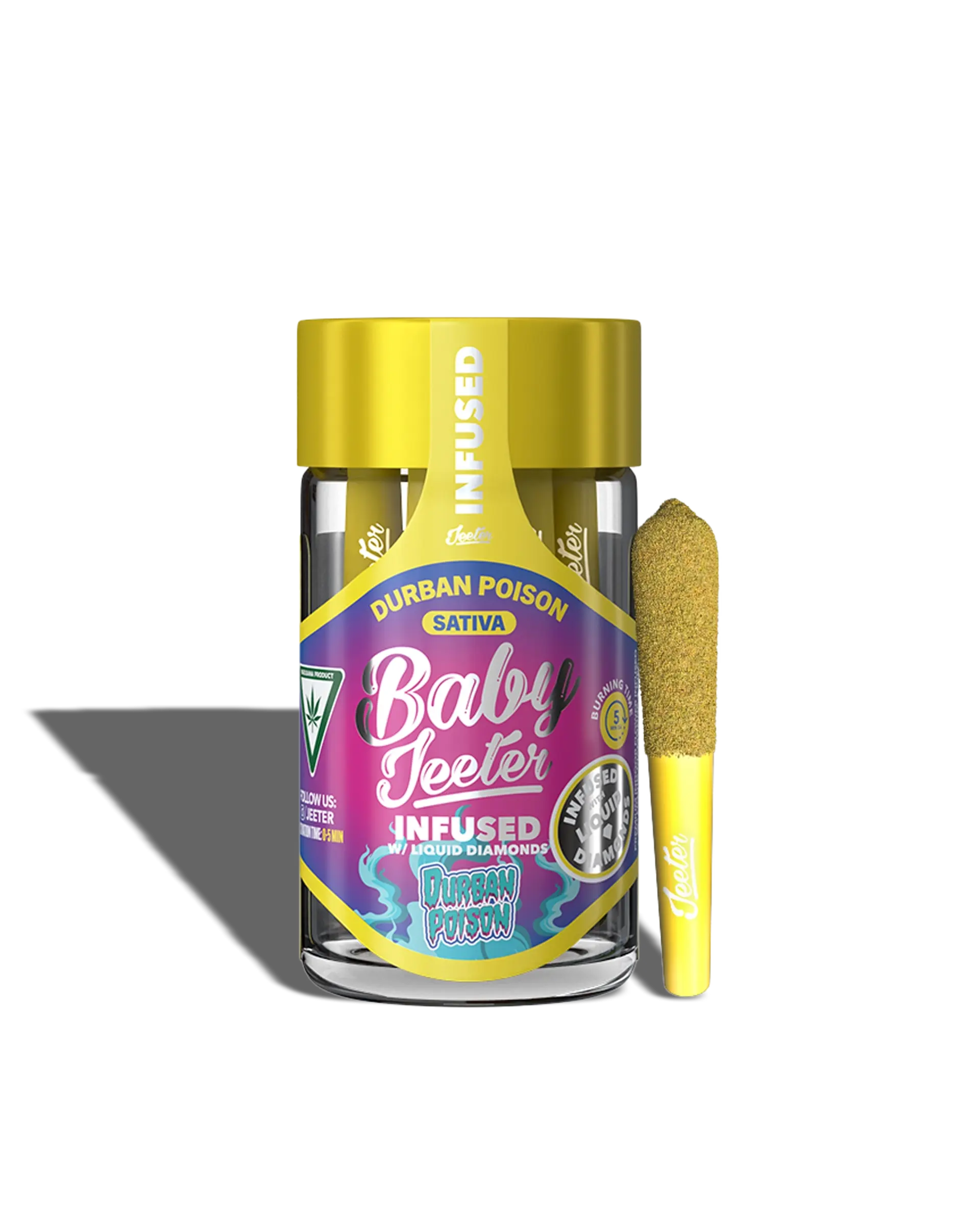 Baby Jeeter Durban Poison Infused Preroll 5-pack