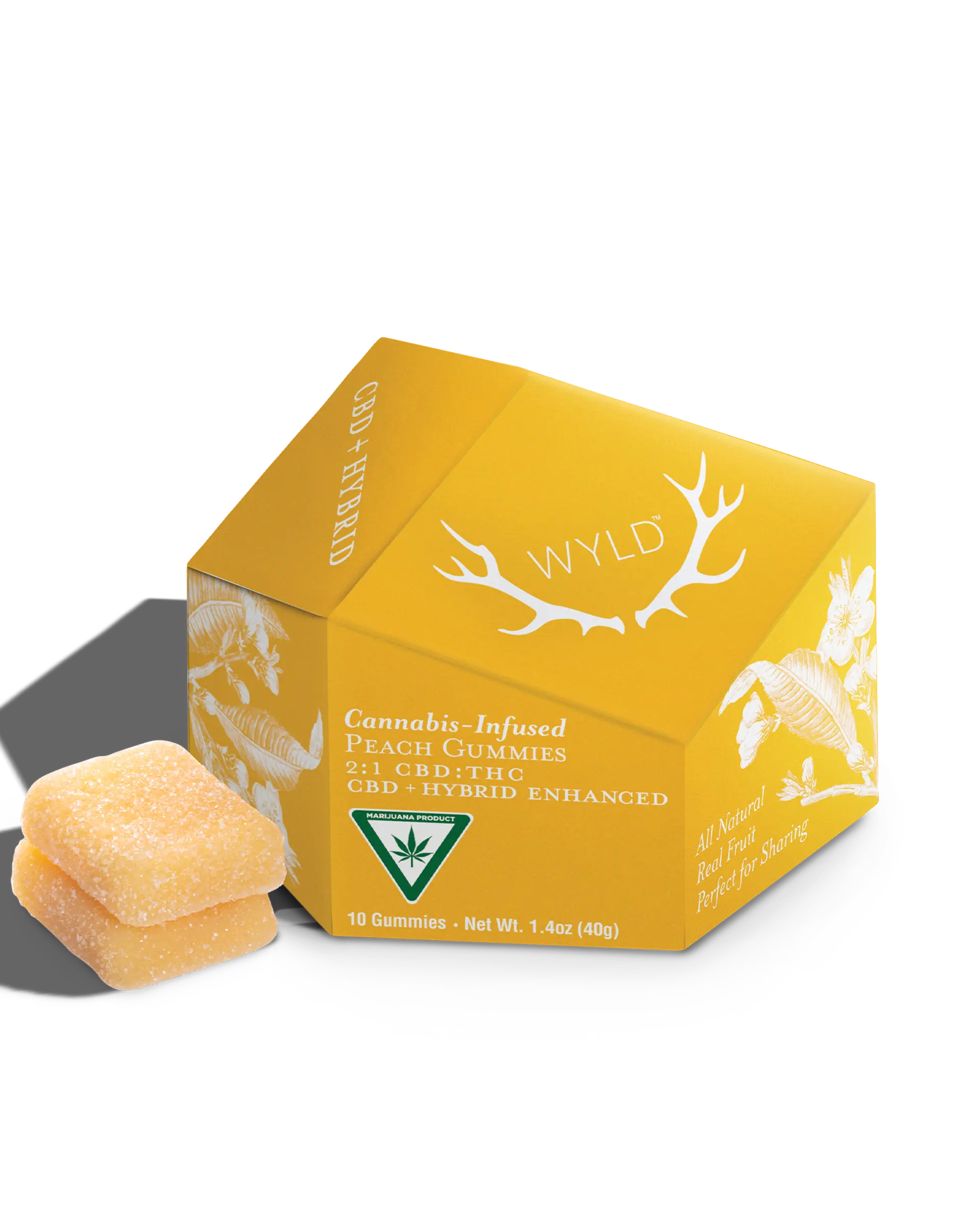 Peach 2:1 CBD:THC Gummies 10x5mg