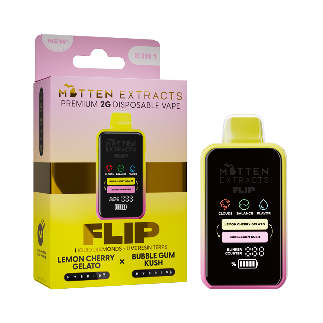 Lemon Cherry Gelato X Bubble Gum Kush Flip Disposable Cart 2g, 1 of 1