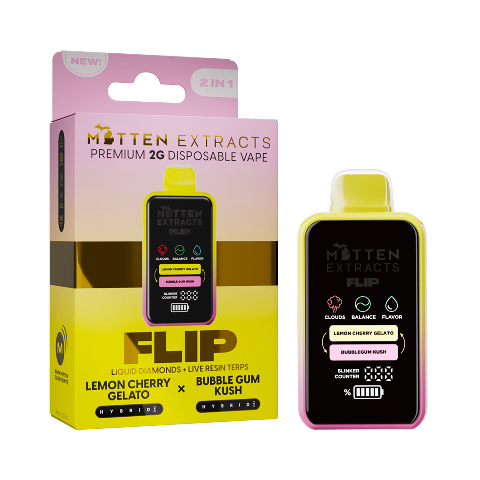 Lemon Cherry Gelato X Bubble Gum Kush Flip Disposable Cart 2g