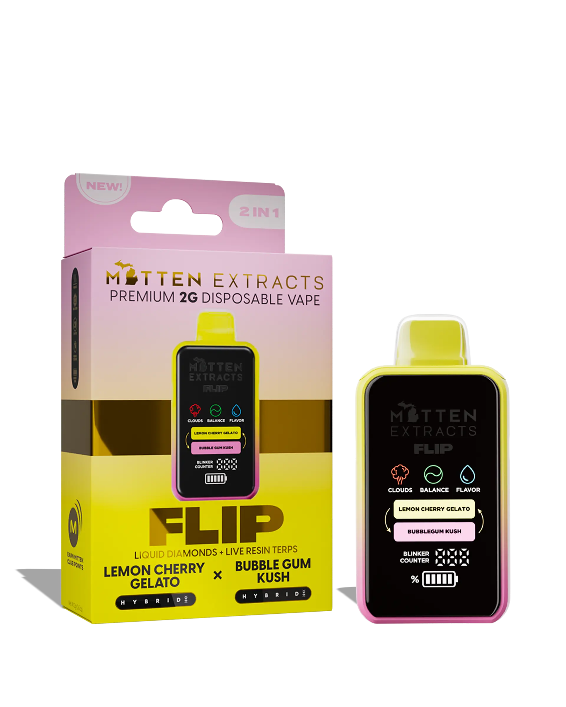 Lemon Cherry Gelato X Bubble Gum Kush Flip Disposable Cart 2g