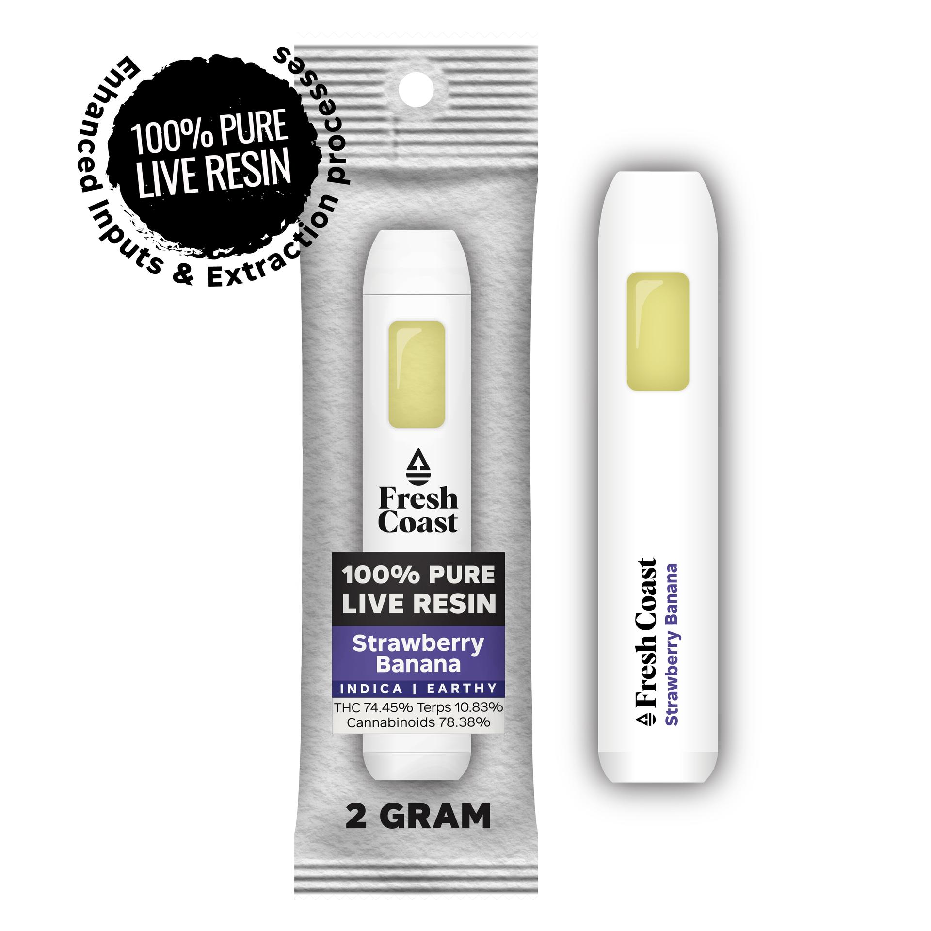 Strawberry Banana Live Resin Disposable Cart 2g