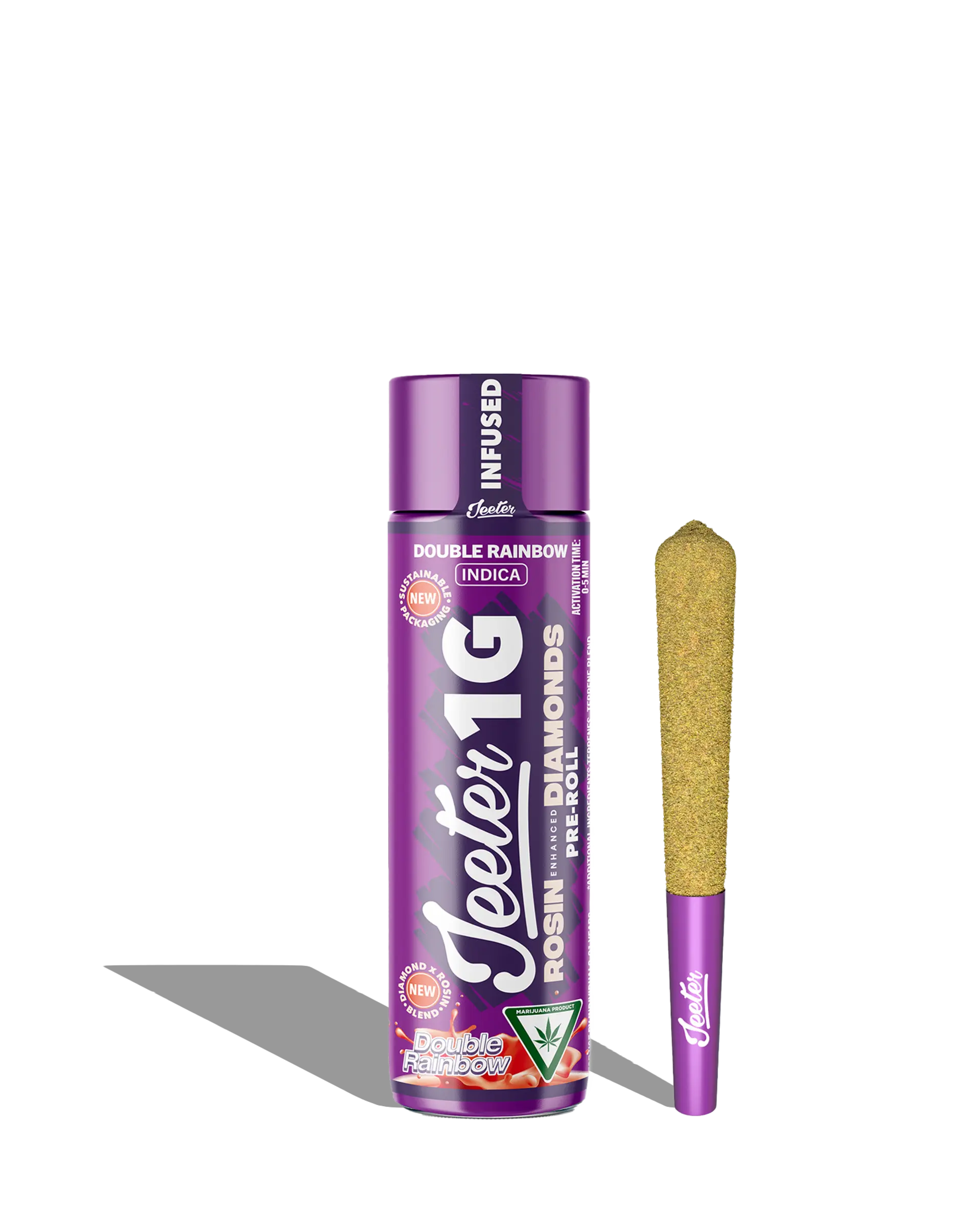 Live Rosin Enhanced Jeeter Double Rainbow Infused Preroll 1g