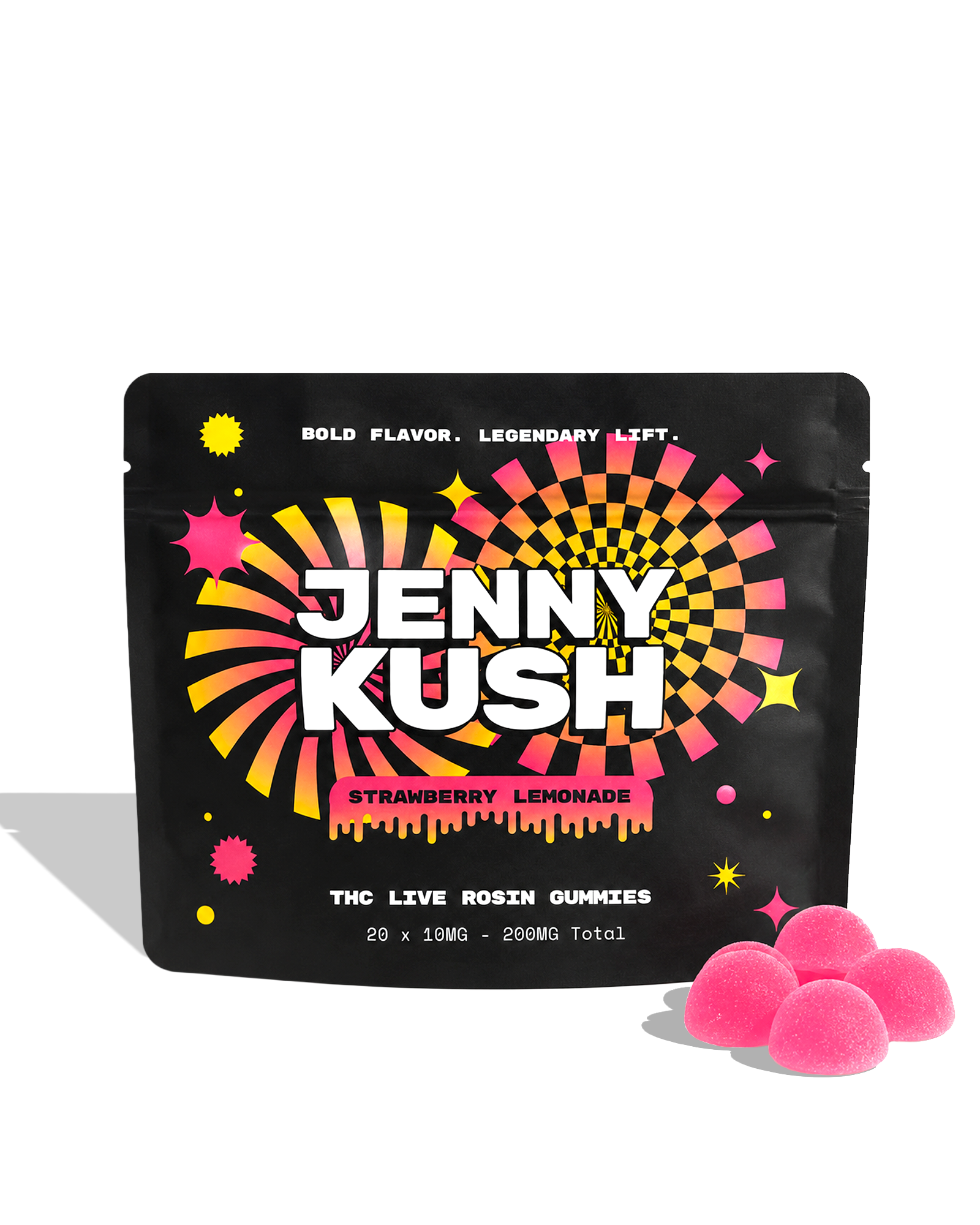 Jenny Kush Strawberry Lemonade Live Rosin Gummies 20x10mg, 1 of 1