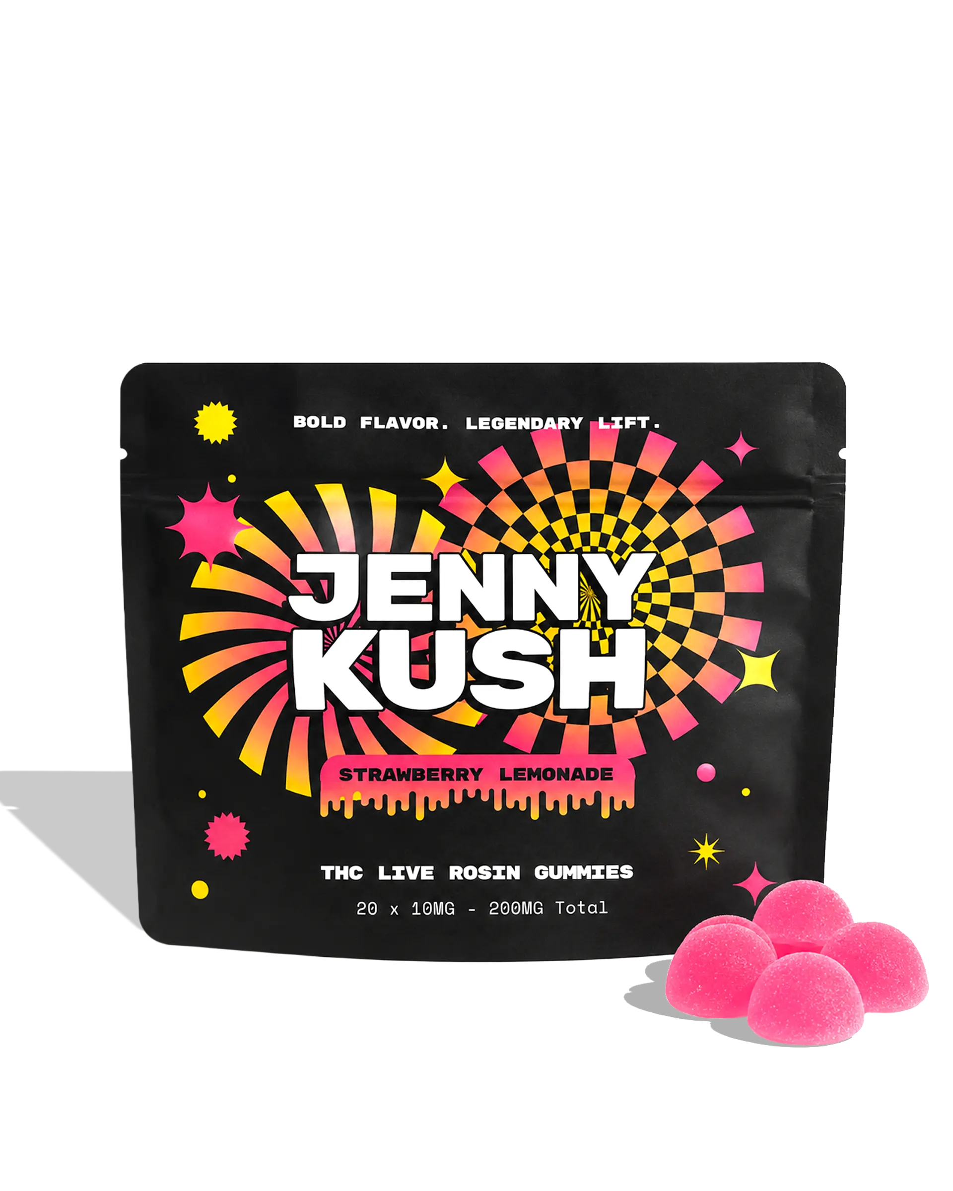 Jenny Kush Strawberry Lemonade Live Rosin Gummies 20x10mg