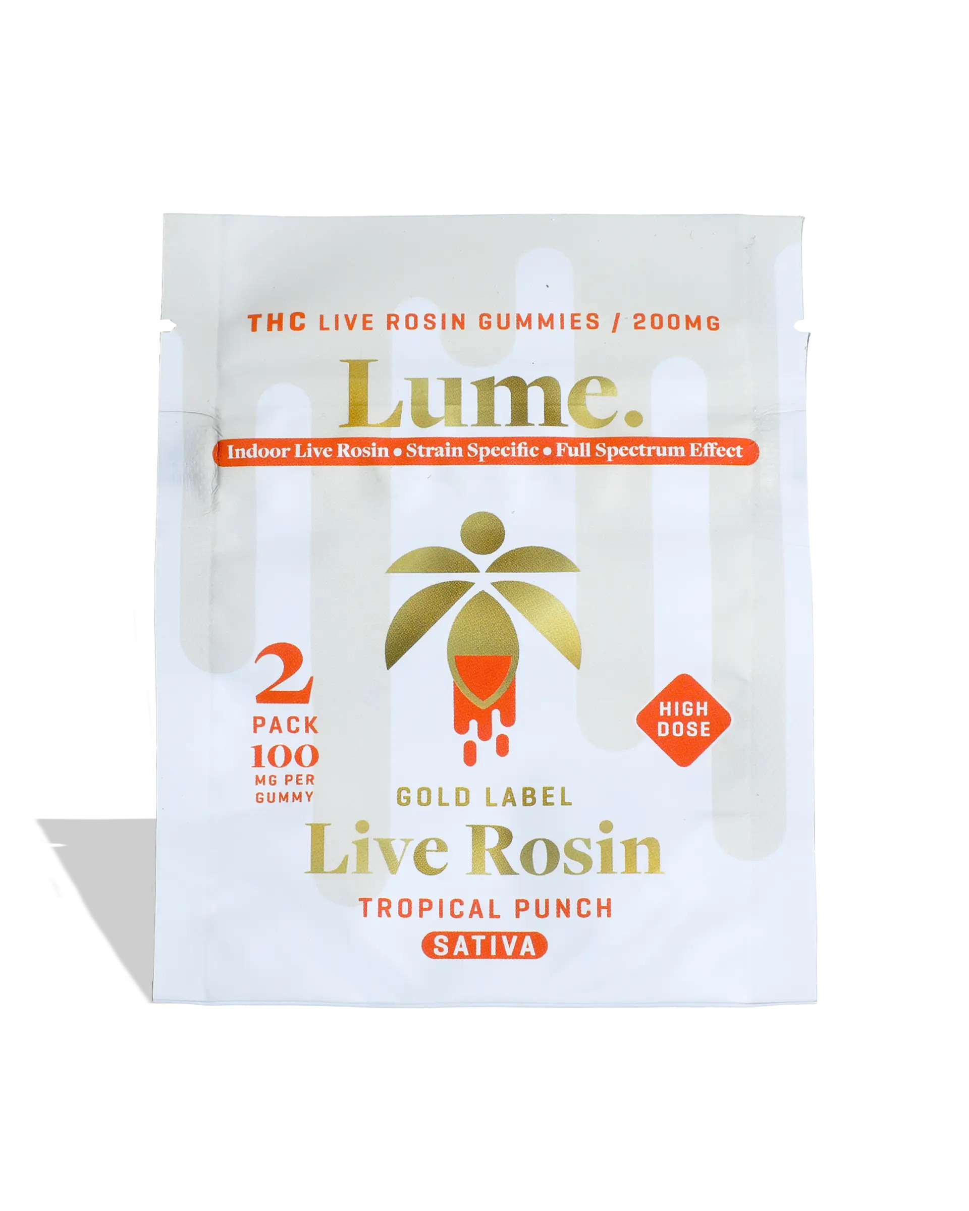 Tropical Punch High Dose Live Rosin Gummies 2x100mg