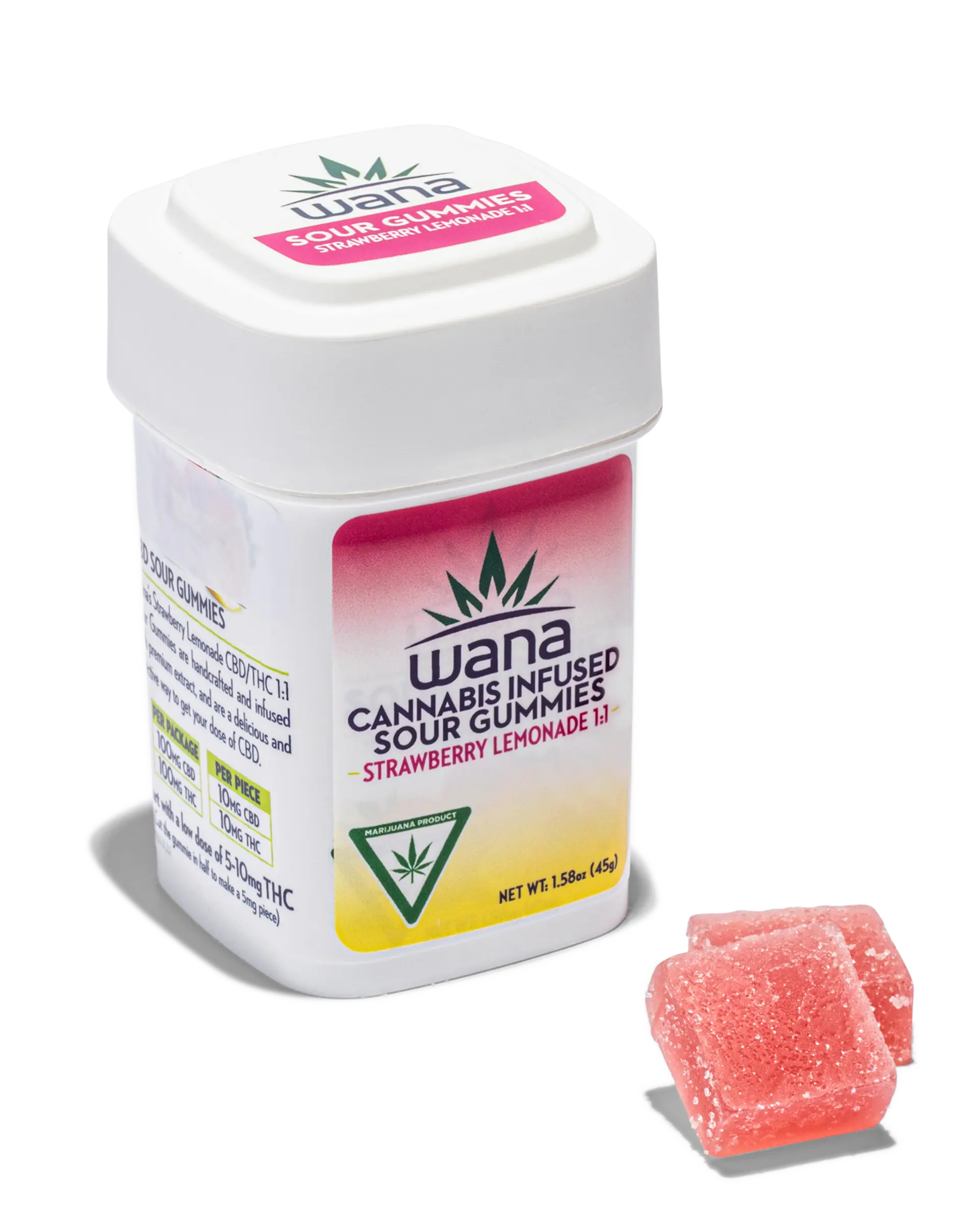 Strawberry Lemonade 1:1 Gummies 10x10mg, 1 of 2