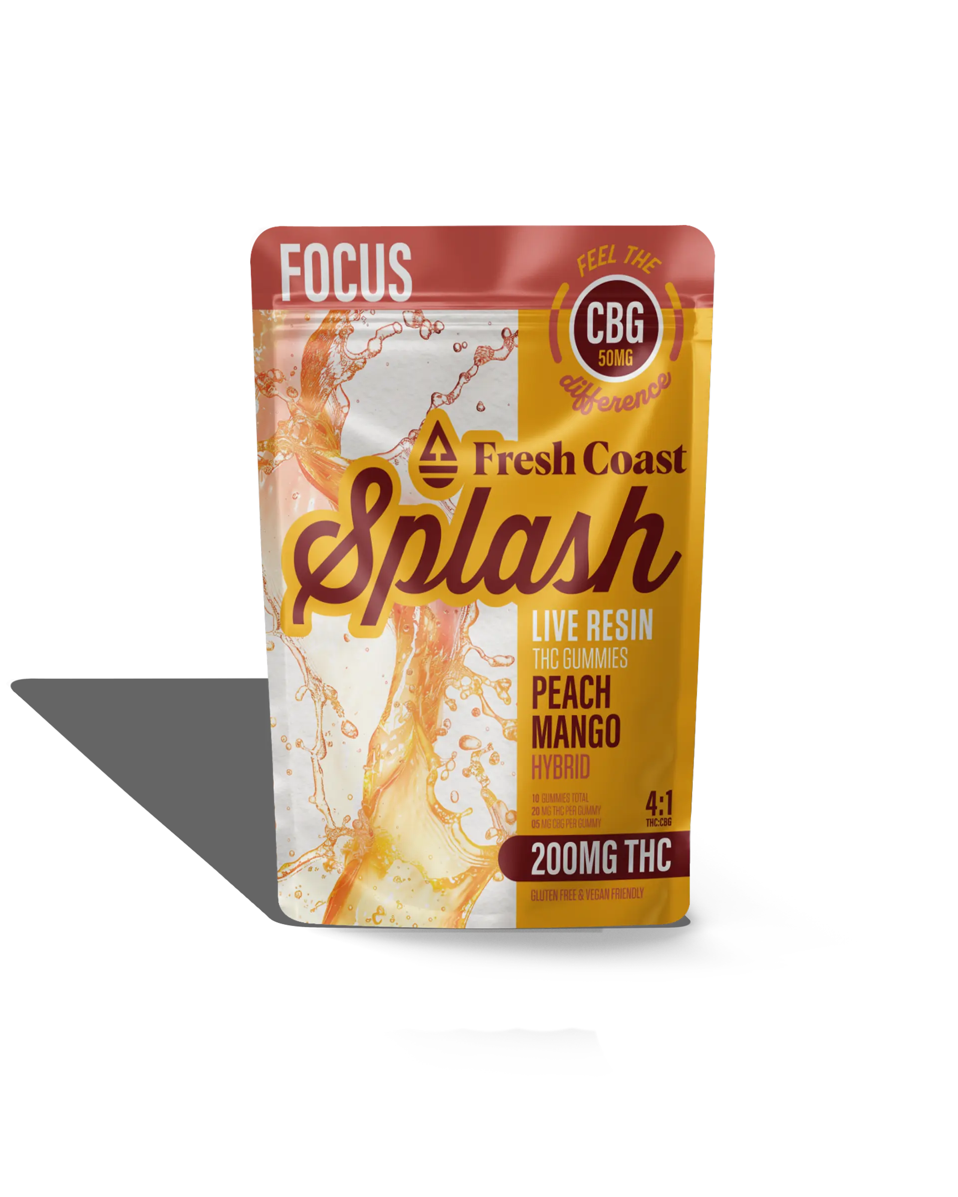 Peach Mango 4:1 THC:CBG Live Resin Infused Gummies 10x20mg