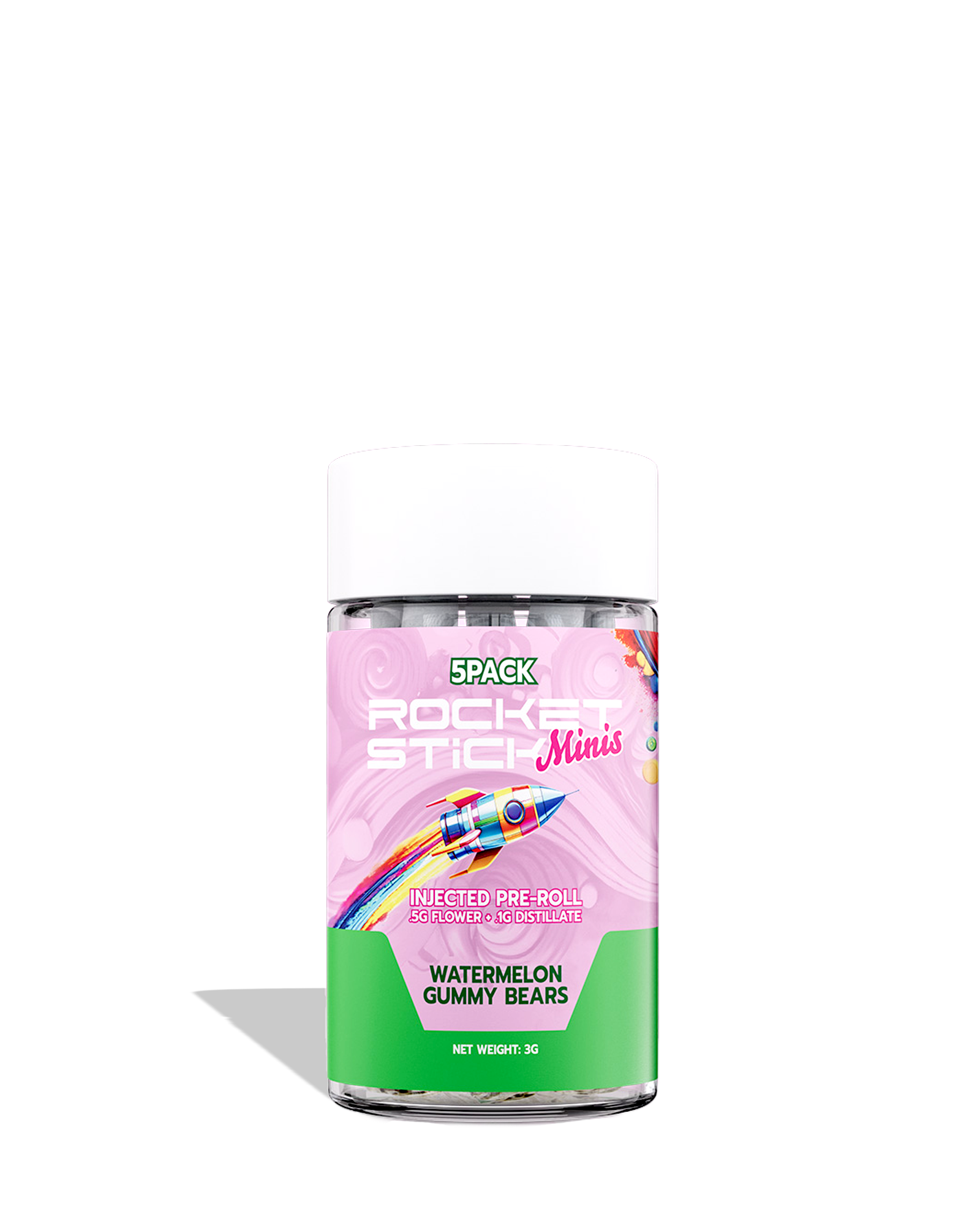 Watermelon Gummy Bears Injected Infused Preroll 5-pack, 1 of 1