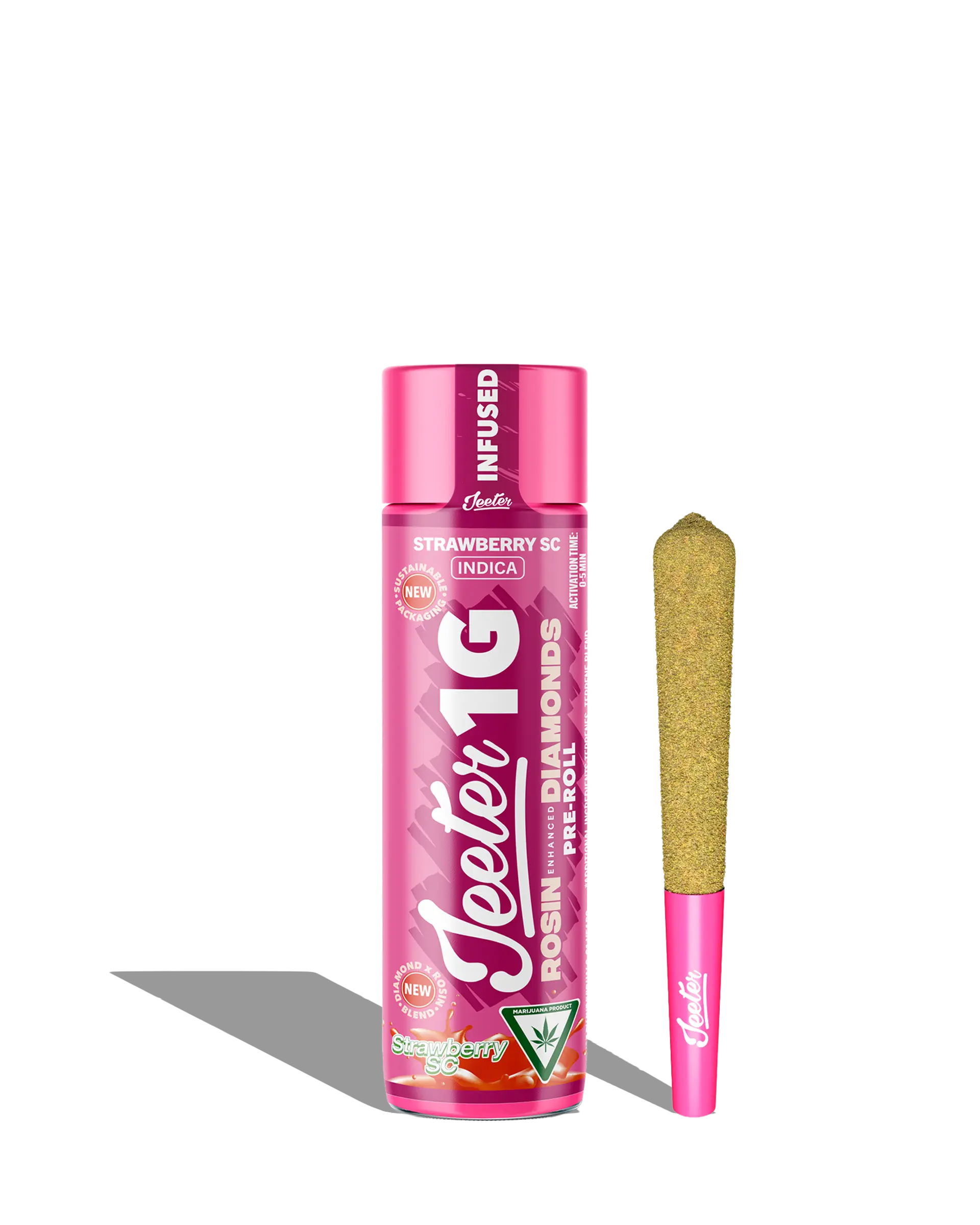 Live Rosin Enhanced Jeeter Strawberry SC Infused Preroll 1g