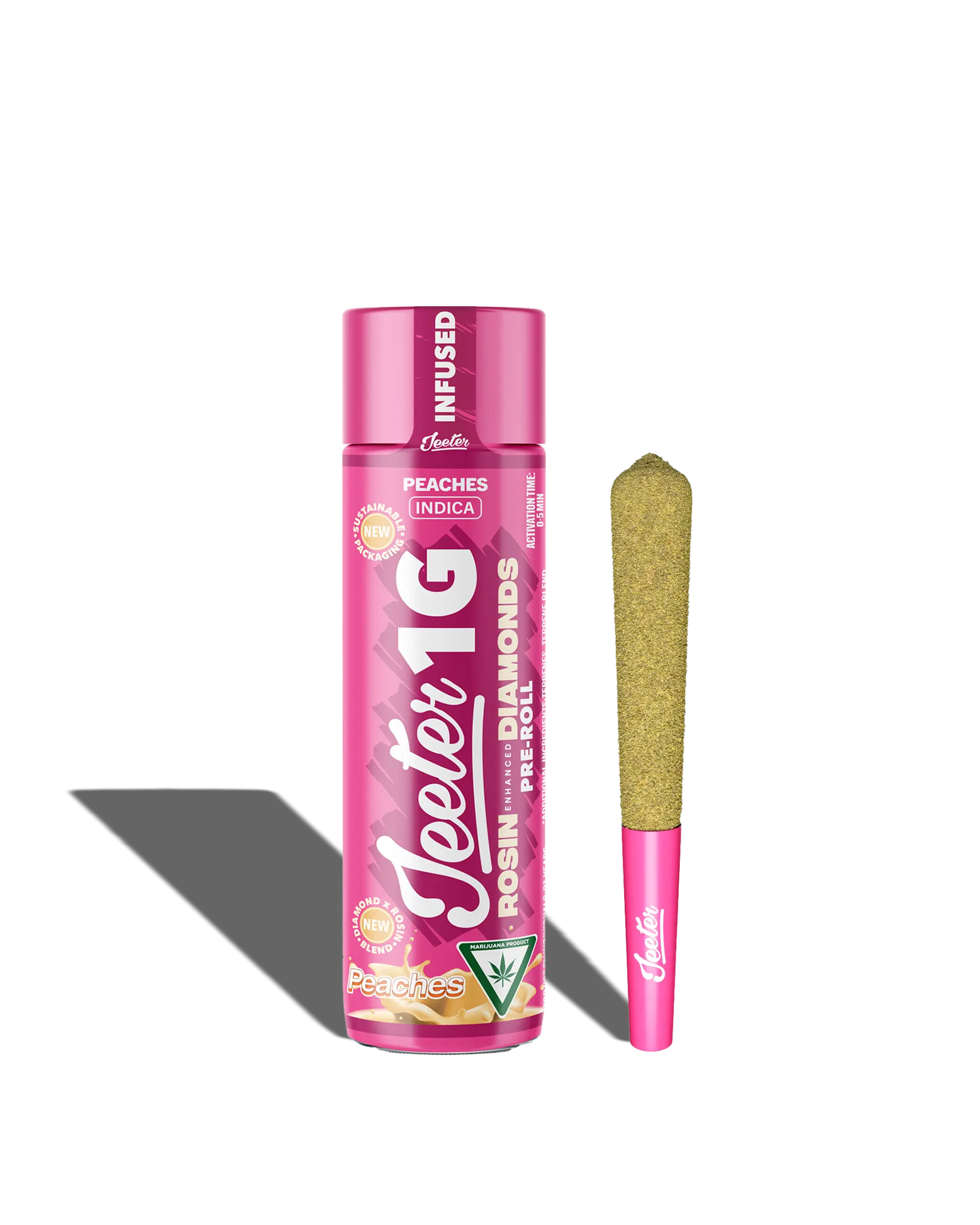 Live Rosin Enhanced Jeeter Peaches Infused Preroll 1g