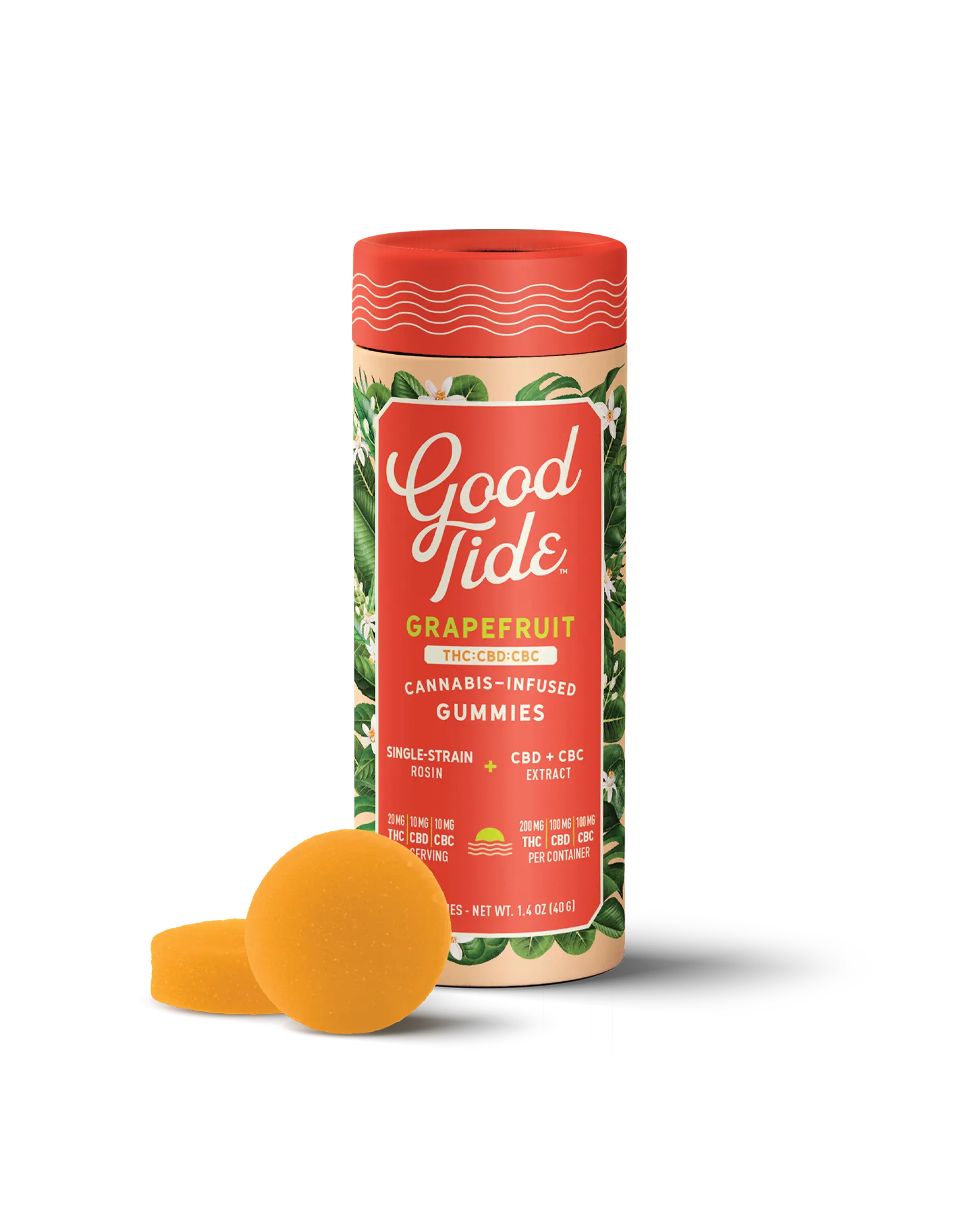 Grapefruit 2:1:1 THC:CBD:CBC Hash Rosin Gummies 10x20mg