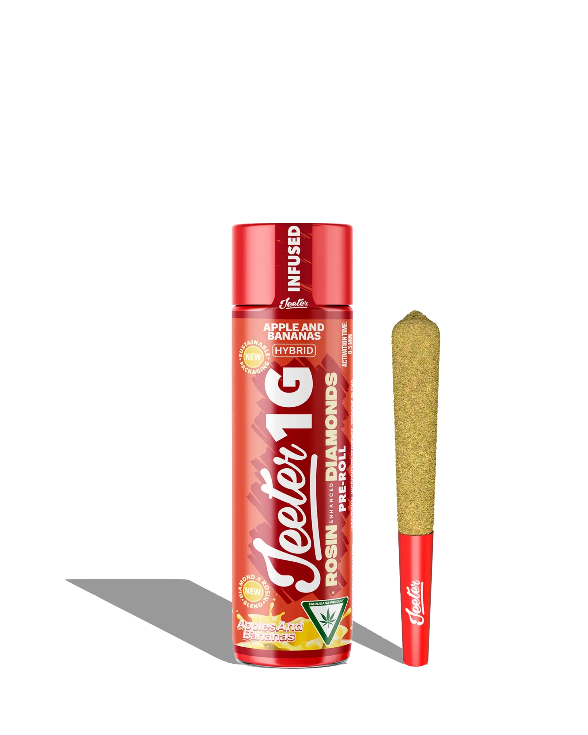 Live Rosin Enhanced Jeeter Apples & Bananas Infused Preroll 1g