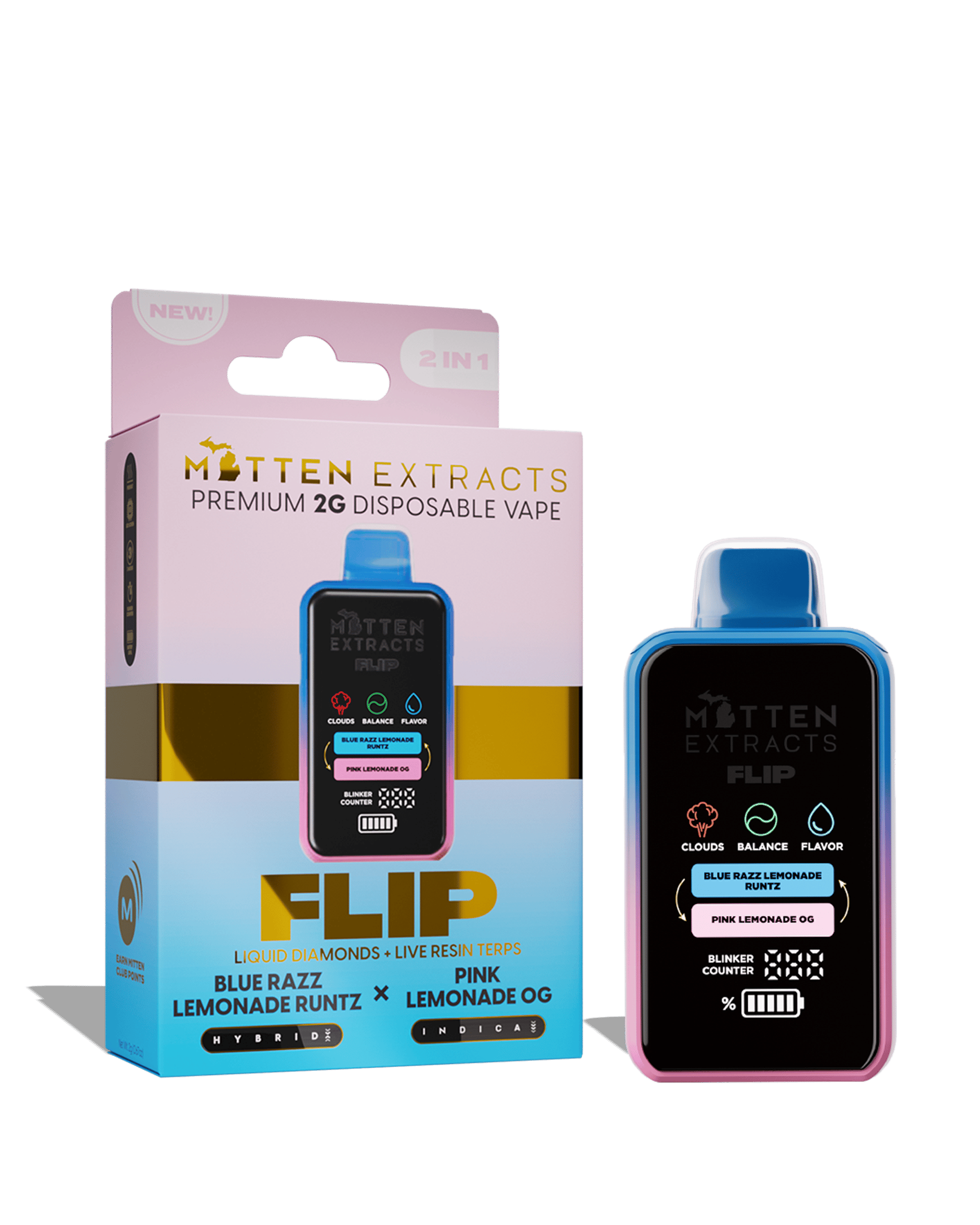 Blue Razz Lemonade Runtz X Pink Lemonade OG Flip Disposable Cart 2g