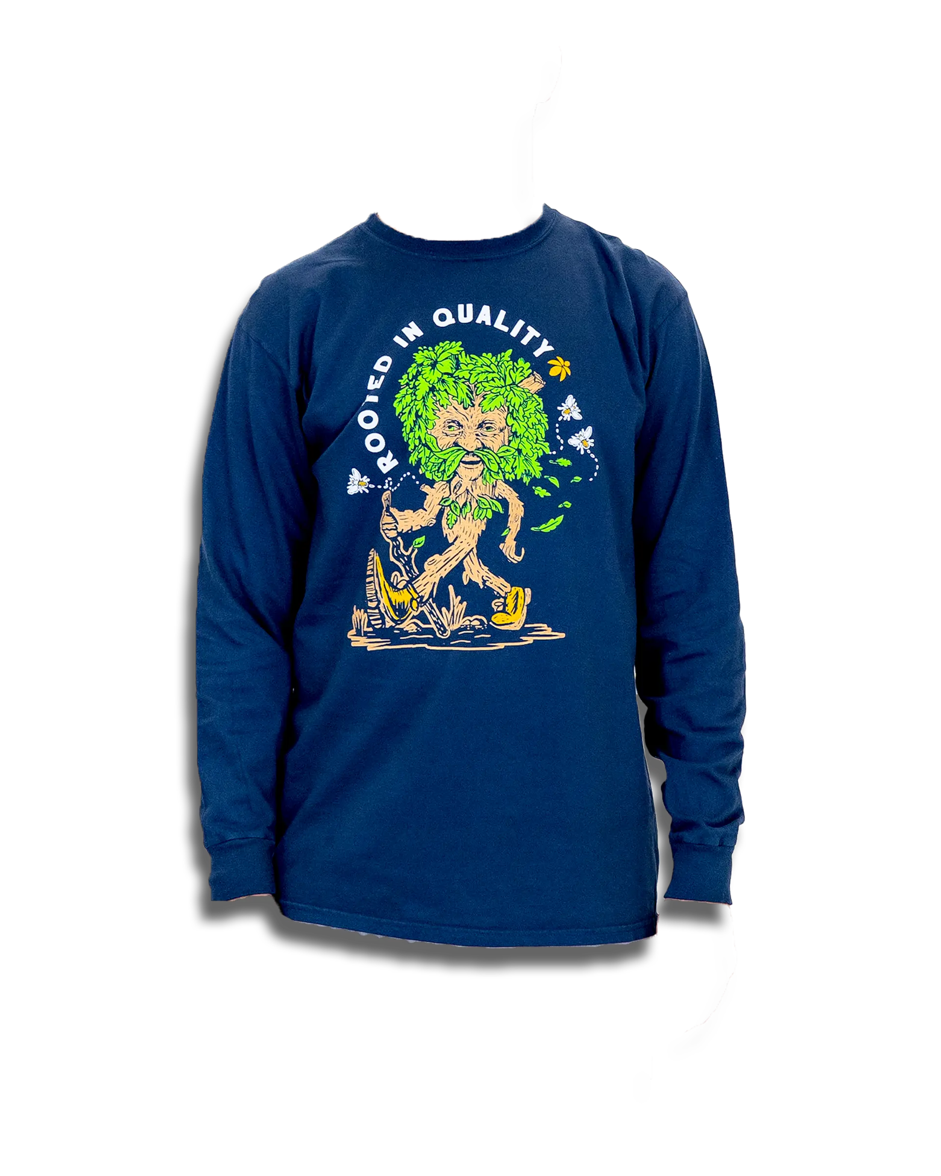 Tree Man Long Sleeve T-shirt - Navy (L)
