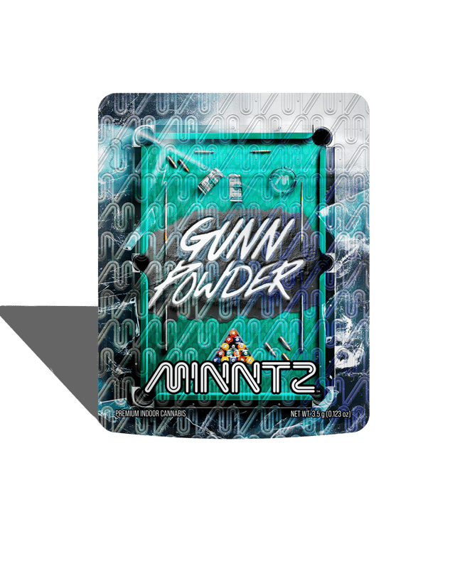 Gunn Powder official packaging artwork, as labeled by the cited image source
