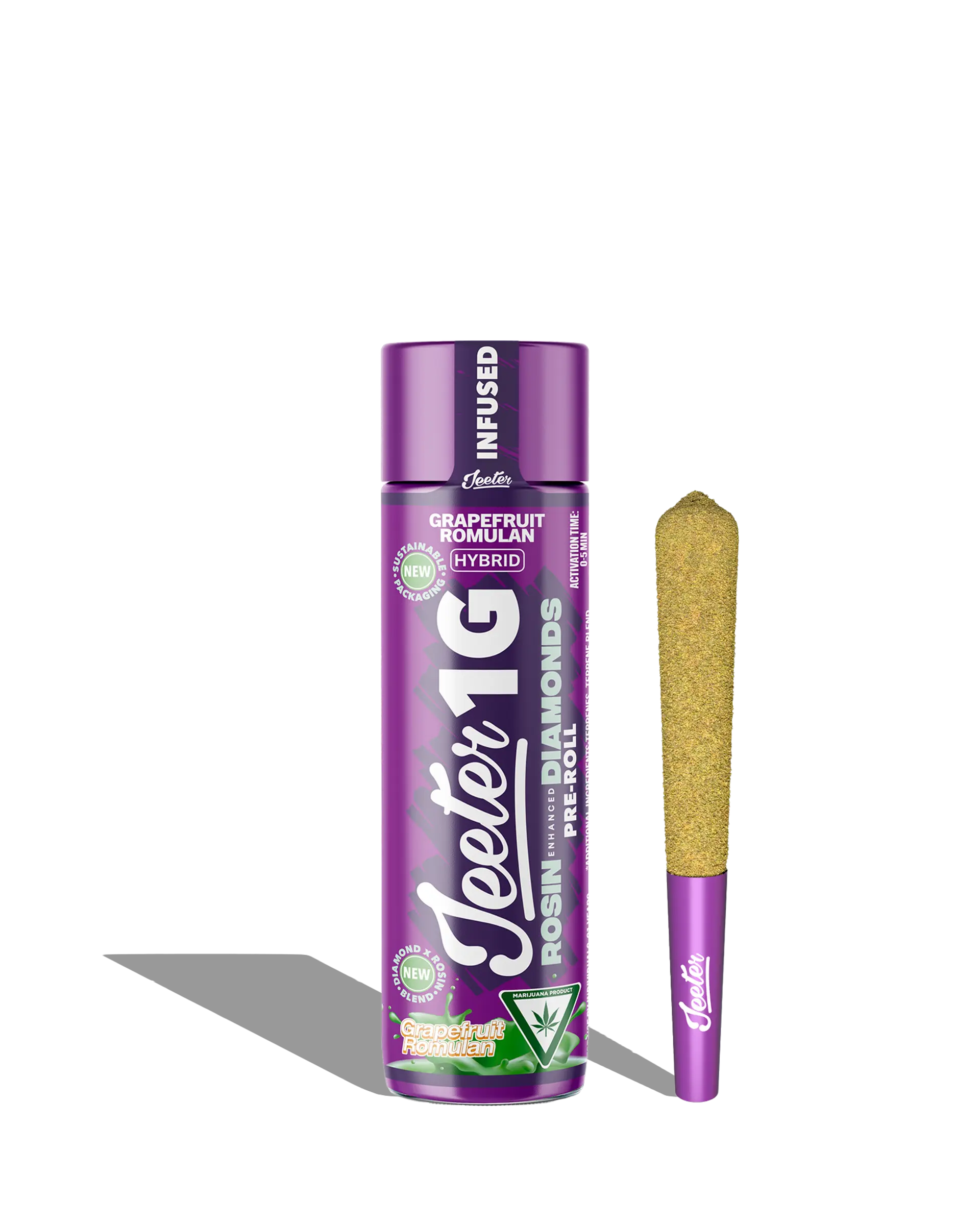 Live Rosin Enhanced Jeeter Grapefruit Romulan Infused Preroll 1g