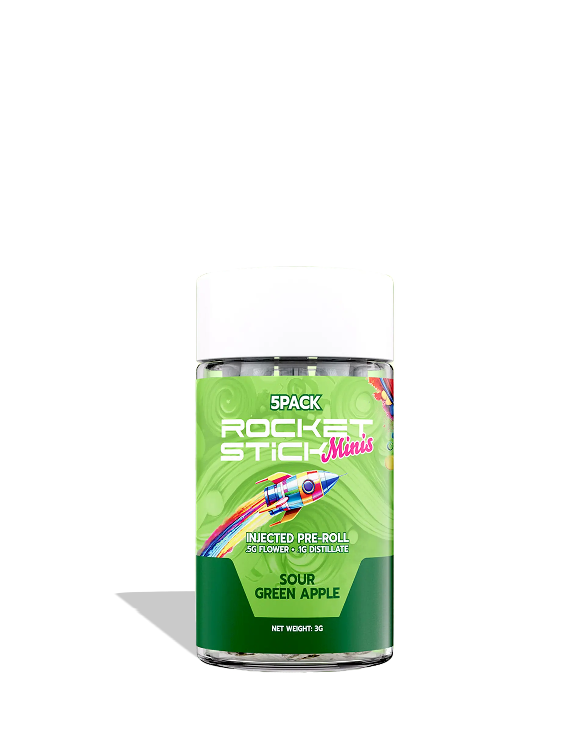 Sour Green Apple Injected Infused Preroll 5-pack