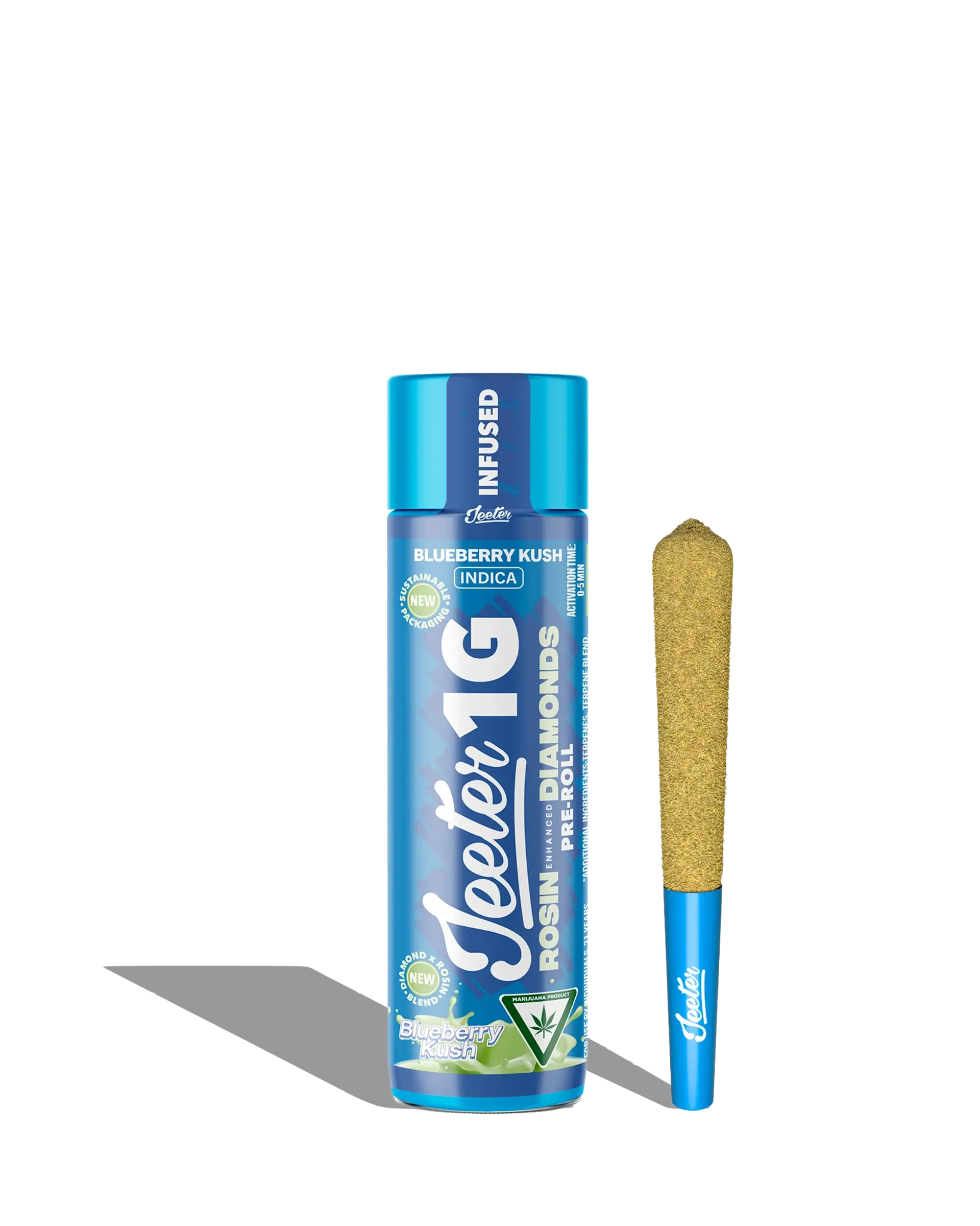 Live Rosin Enhanced Jeeter Blueberry Kush Infused Preroll 1g