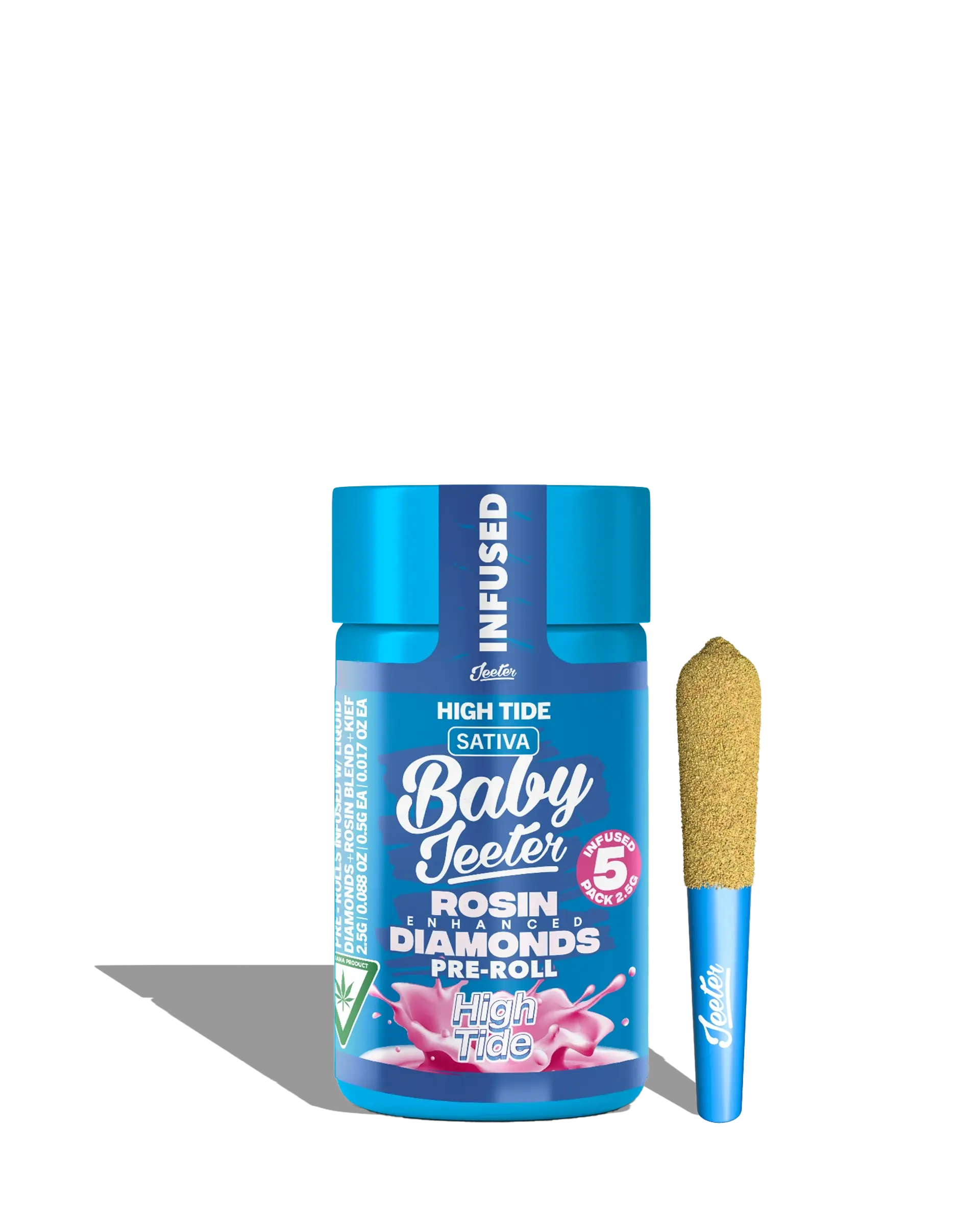 Live Rosin Enhanced Baby Jeeter High Tide Infused Preroll 5-pack