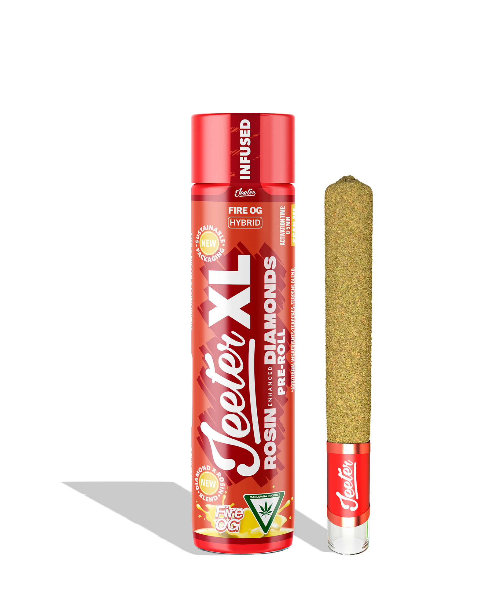 Live Rosin Enhanced Jeeter XL Fire OG Infused Preroll 2g, 1 of 1