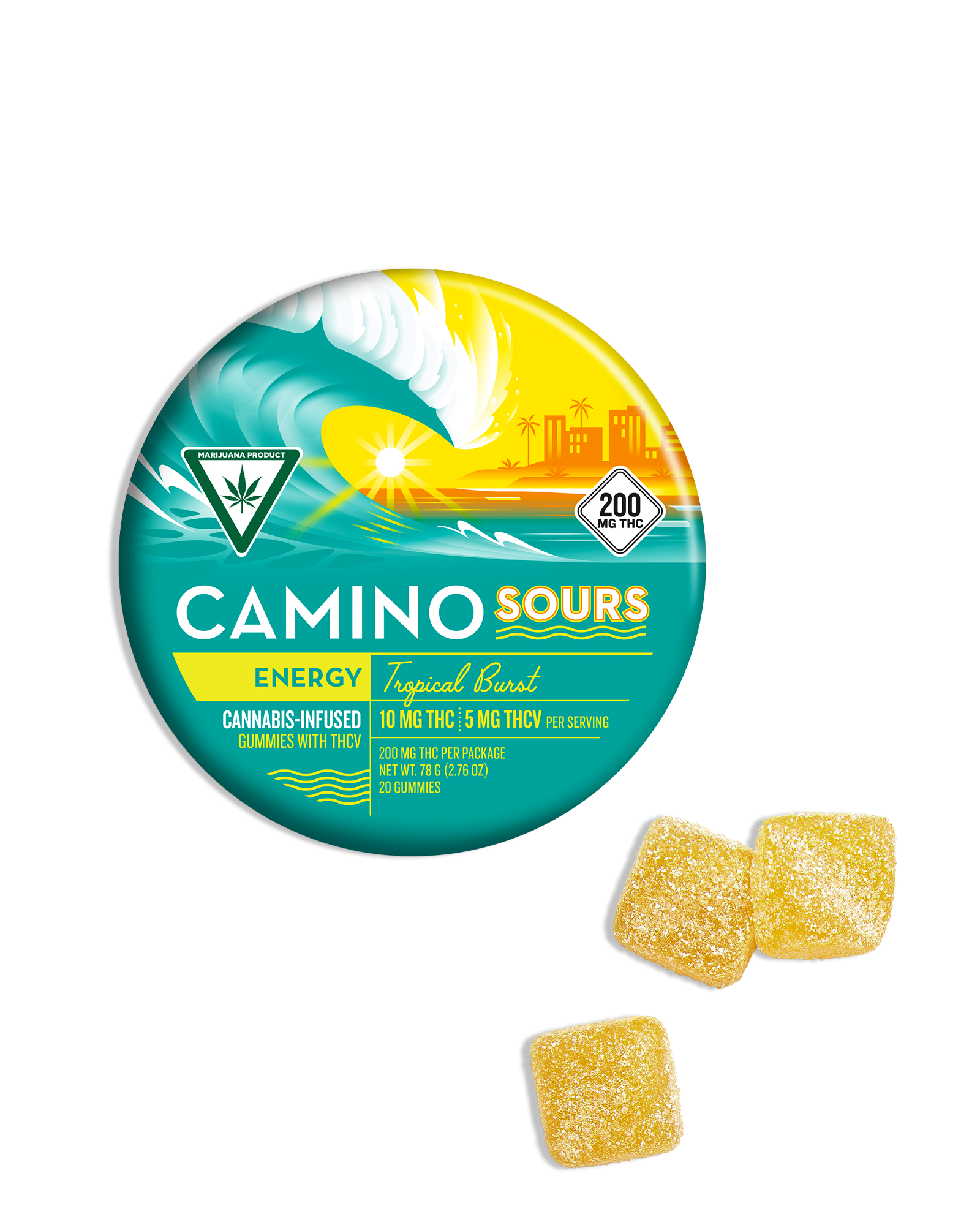 Sour Tropical Burst 10:5 THC:THCv Gummies 20x10mg, 1 of 1