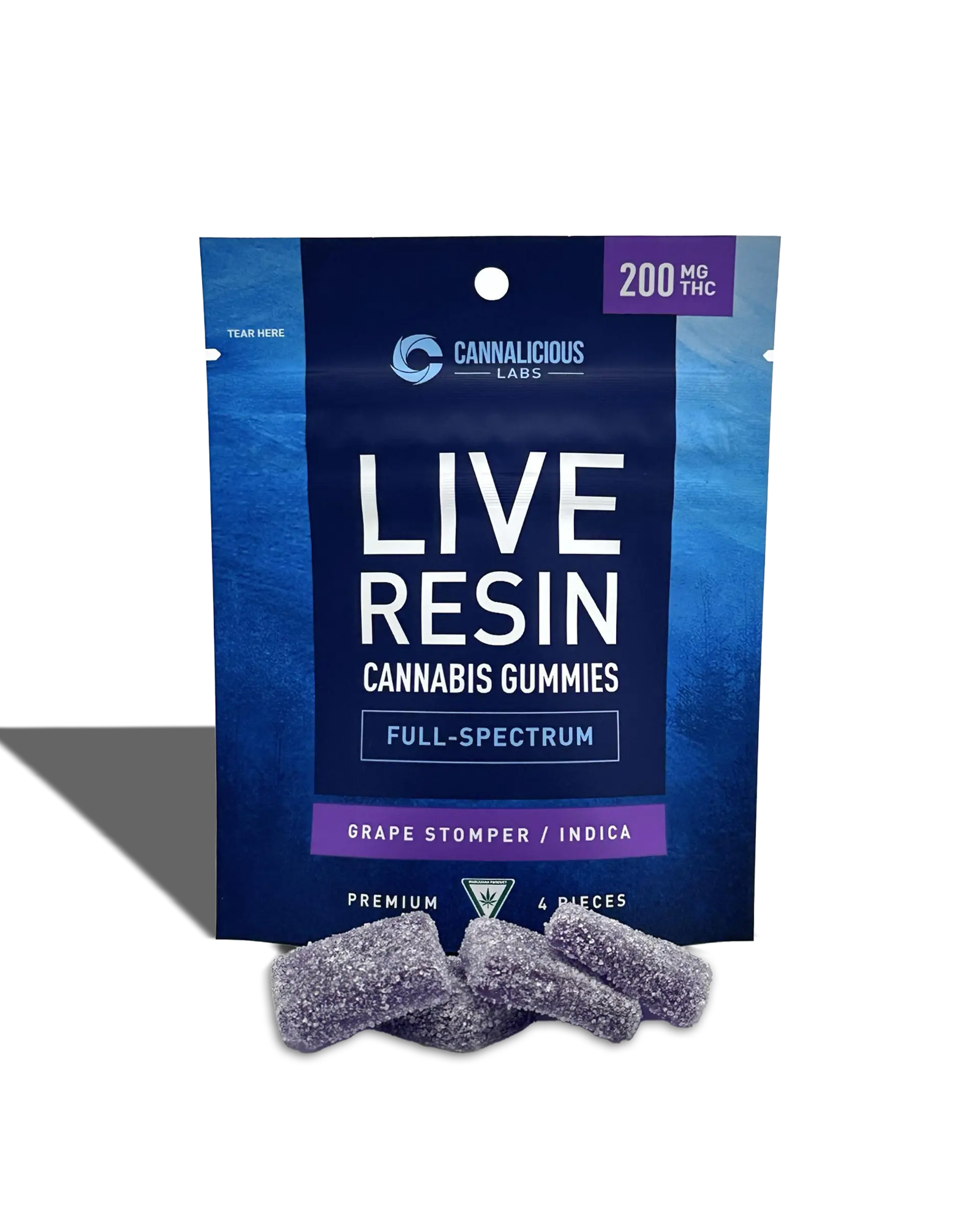 Grape Stomper Live Resin Gummies 4x50mg
