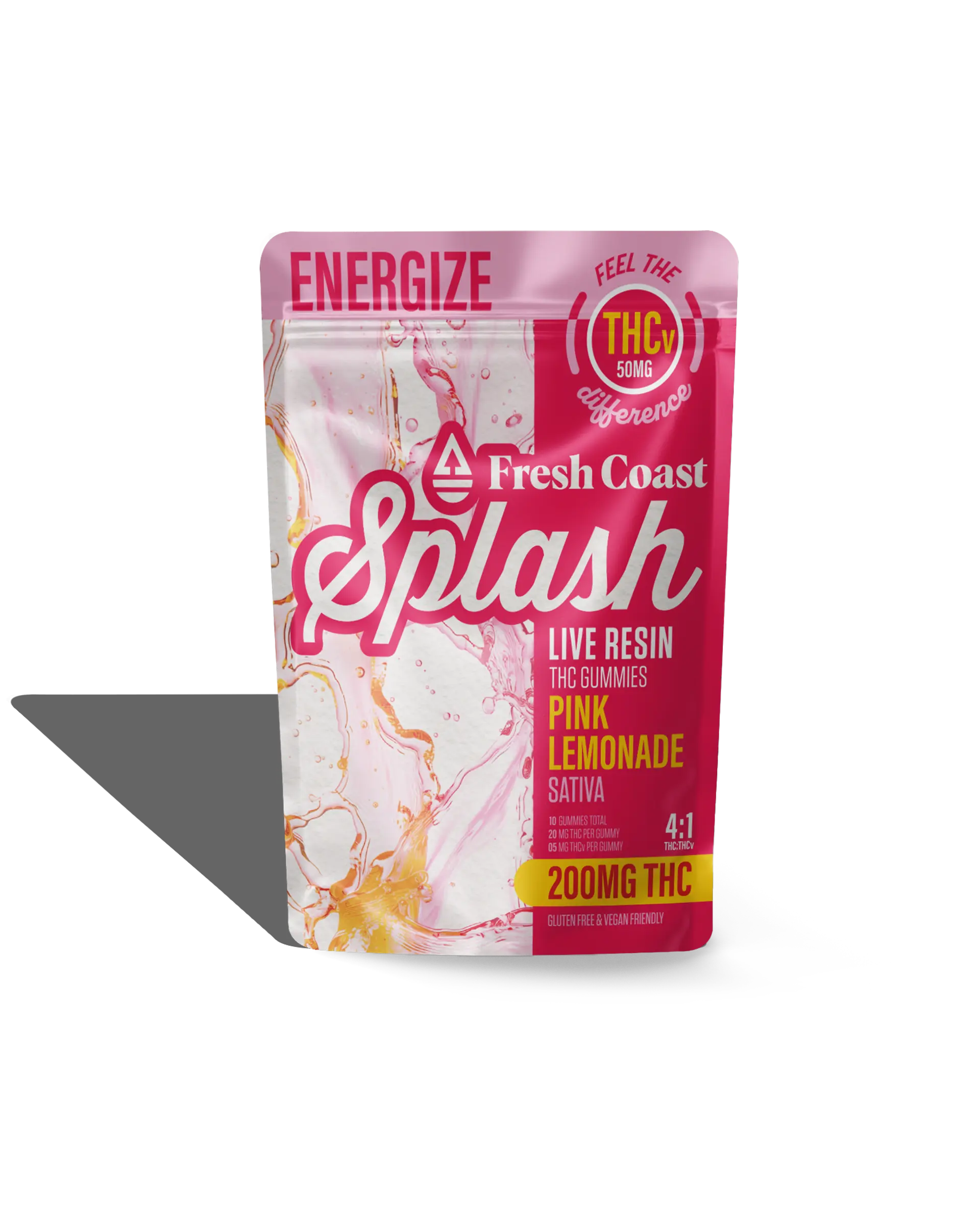 Pink Lemonade 4:1 THC:THCv Live Resin Infused Gummies 10x20mg